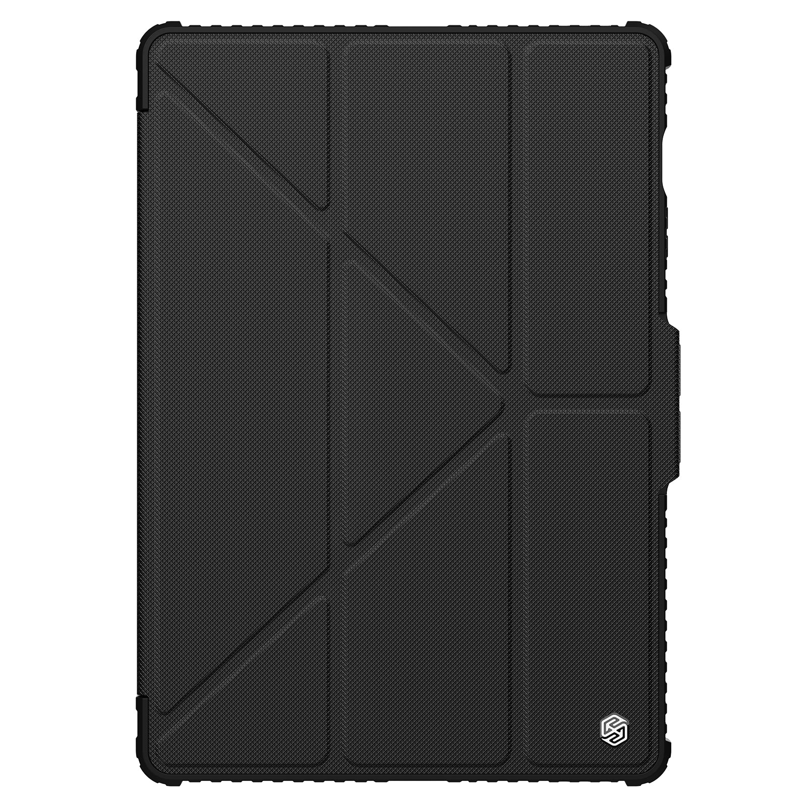 NILLKIN Bumper Leather Case Pro for Samsung Galaxy Tab S9 FE+ Tablet Cover Anti-fall Auto Wake / Sleep Case - Black