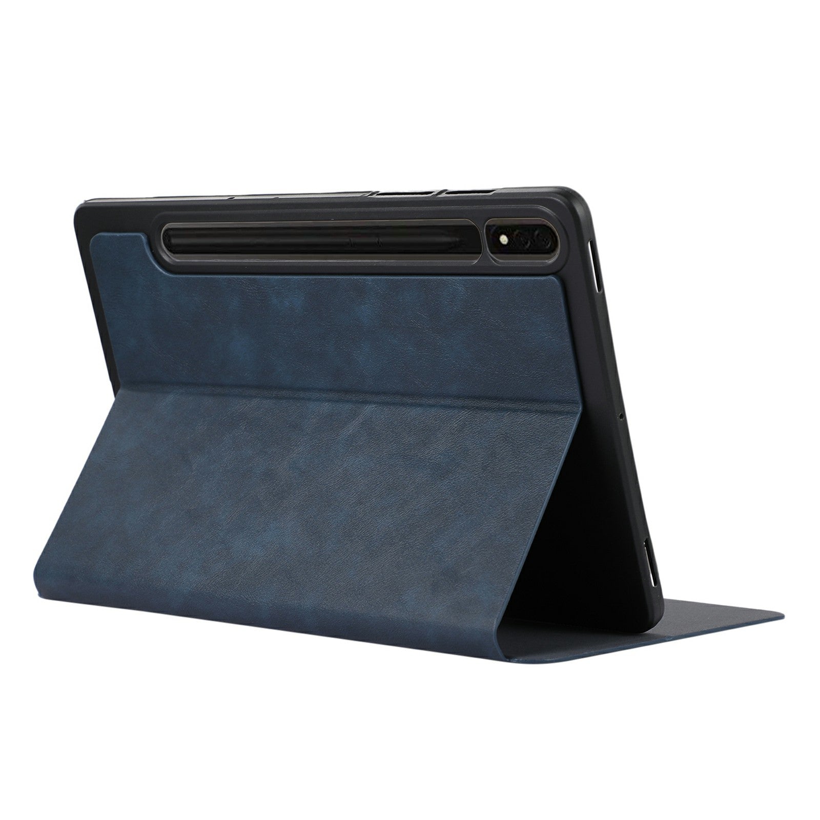 For Samsung Galaxy Tab S9+ / Tab S9 FE+ Stand Case Minimalist Leather Tablet Cover - Blue