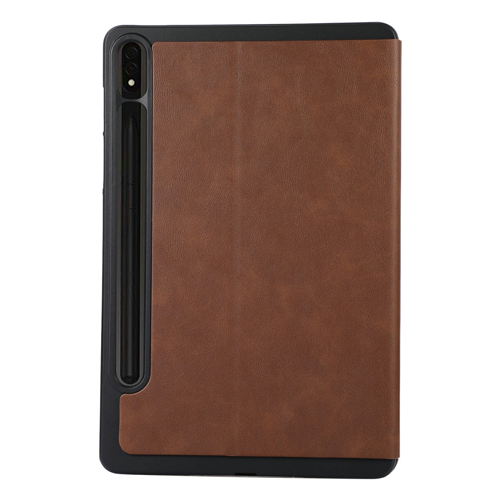 For Samsung Galaxy Tab S9+ / Tab S9 FE+ Stand Case Minimalist Leather Tablet Cover - Brown