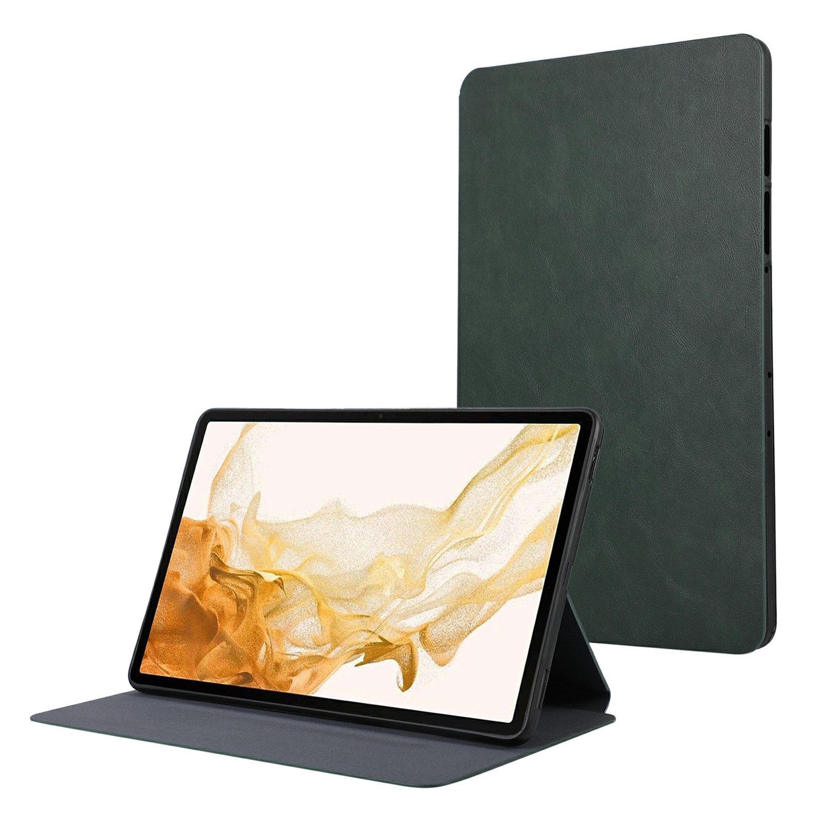 For Samsung Galaxy Tab S9+ / Tab S9 FE+ Stand Case Minimalist Leather Tablet Cover - Green