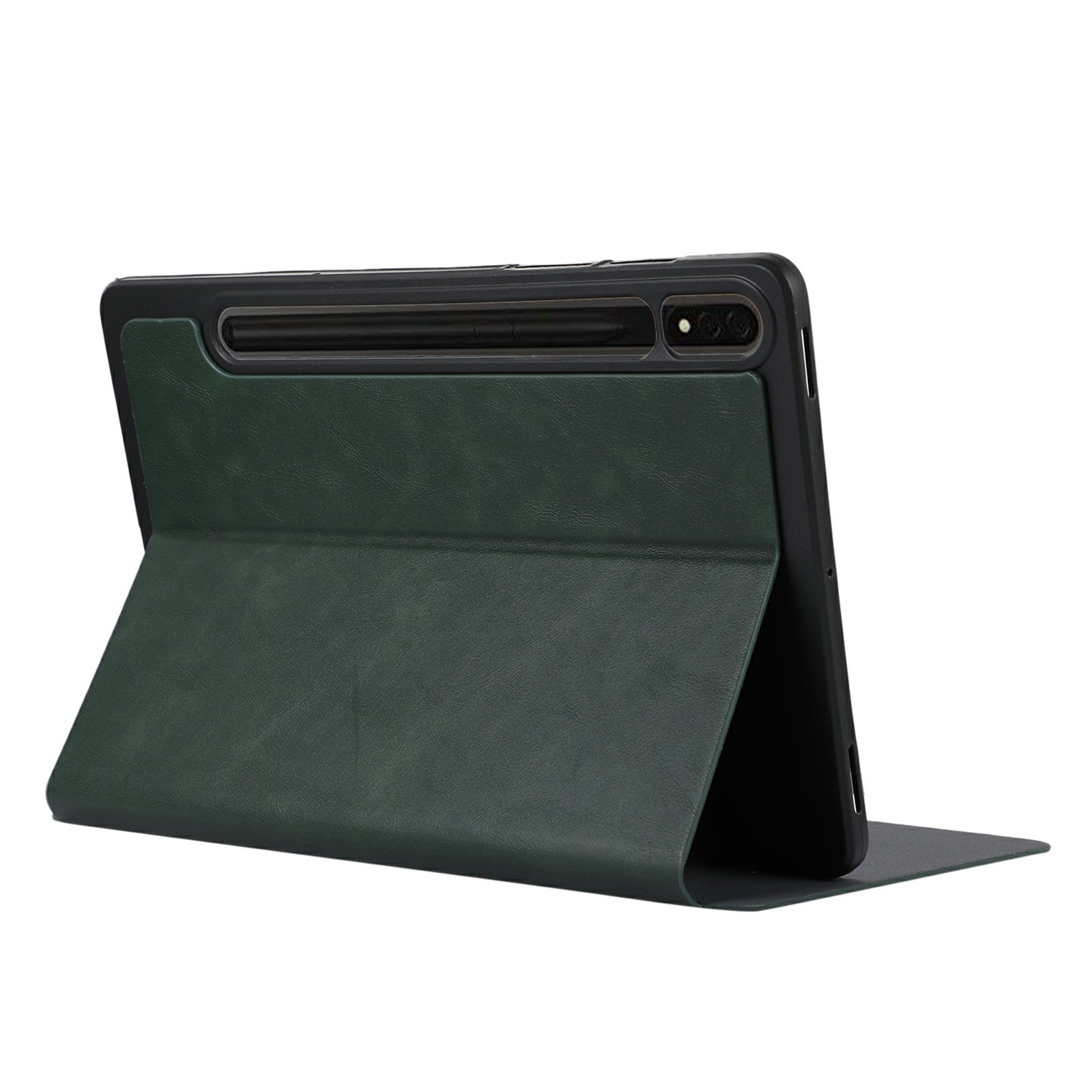 For Samsung Galaxy Tab S9+ / Tab S9 FE+ Stand Case Minimalist Leather Tablet Cover - Green