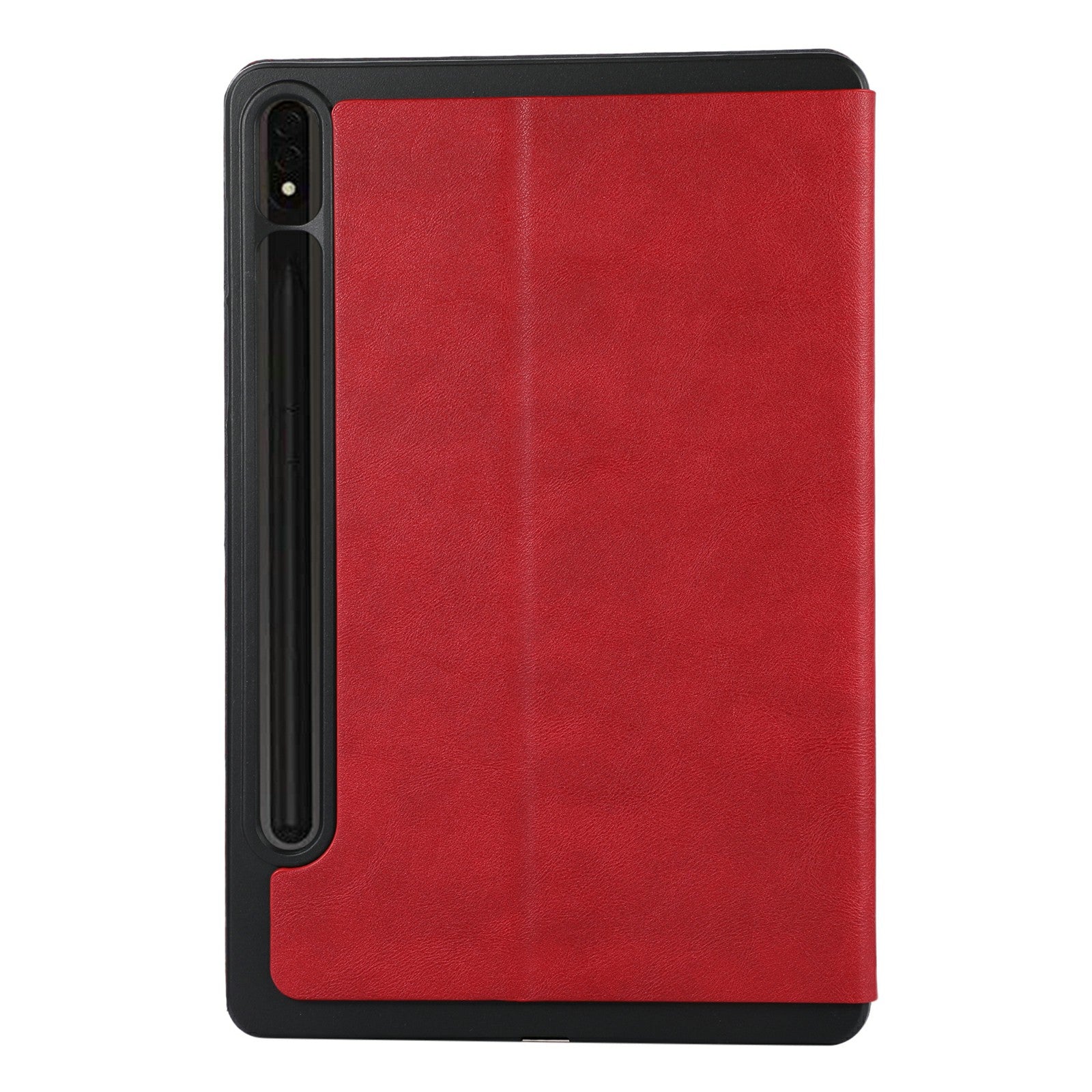 For Samsung Galaxy Tab S9+ / Tab S9 FE+ Stand Case Minimalist Leather Tablet Cover - Red