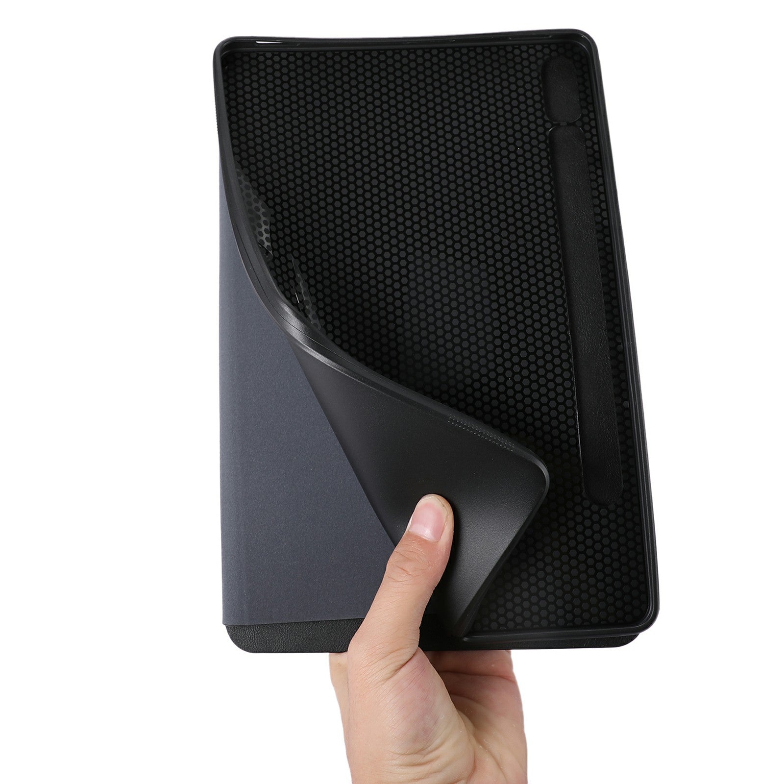 For Samsung Galaxy Tab S9+ / Tab S9 FE+ Stand Case Minimalist Leather Tablet Cover - Black