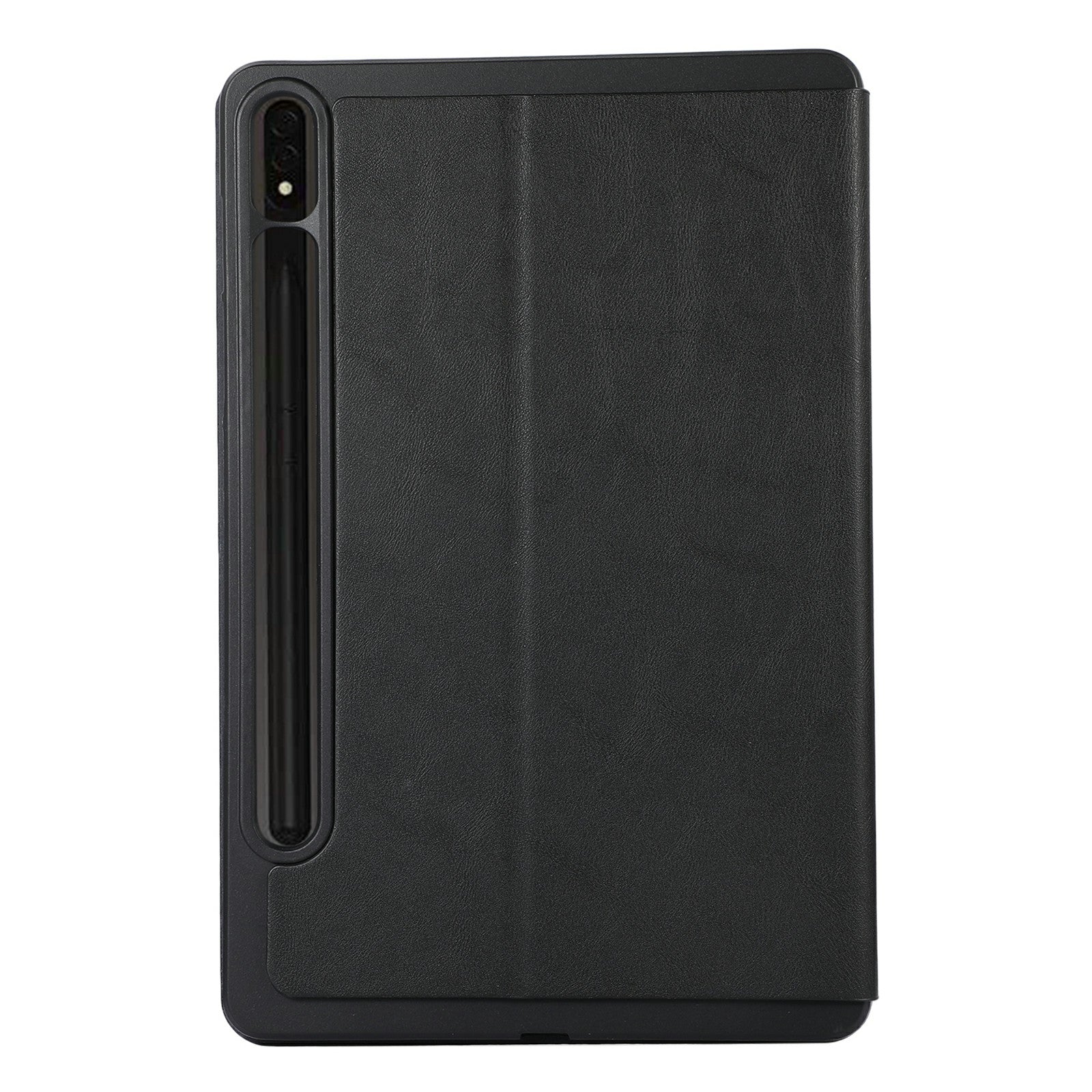 For Samsung Galaxy Tab S9+ / Tab S9 FE+ Stand Case Minimalist Leather Tablet Cover - Black