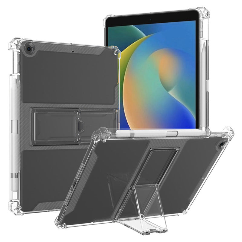 For iPad 10.2 (2021) / (2019) / (2020) Case Airbag Corner Tablet TPU Cover with PC Kickstand