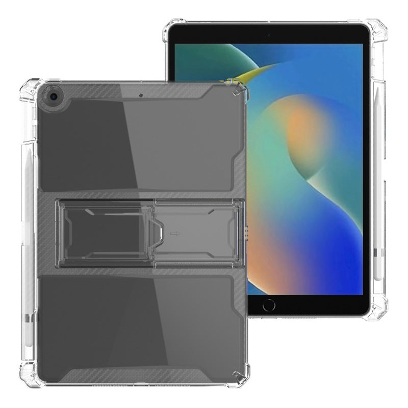 For iPad 10.2 (2021) / (2019) / (2020) Case Airbag Corner Tablet TPU Cover with PC Kickstand