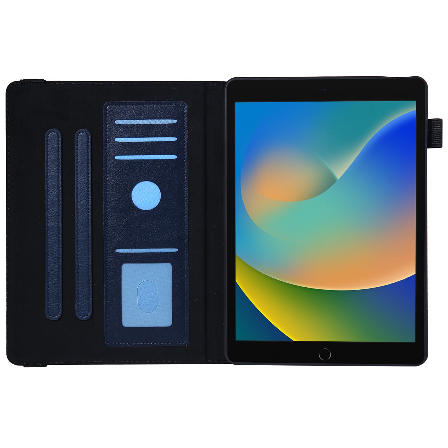 For iPad 10.2 (2021) / (2020) / (2019) / iPad Air 10.5 inch (2019) / Pro 10.5-inch (2017) Case Card Slots Leather Tablet Cover - Sapphire