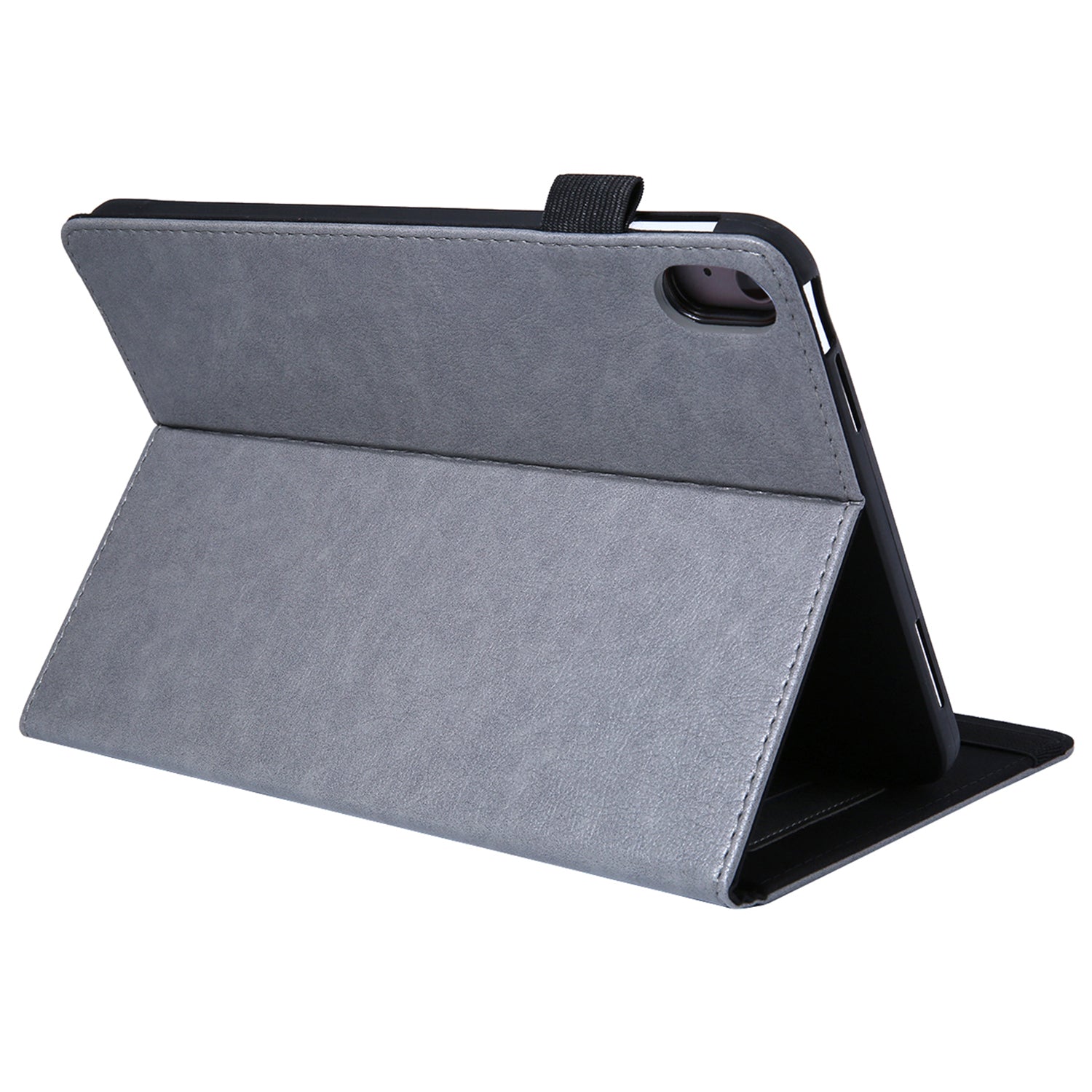 For iPad 10.9 (2022) Shockproof Case Card Slots Tablet Leather Flip Cover with Pens Holder - Grey