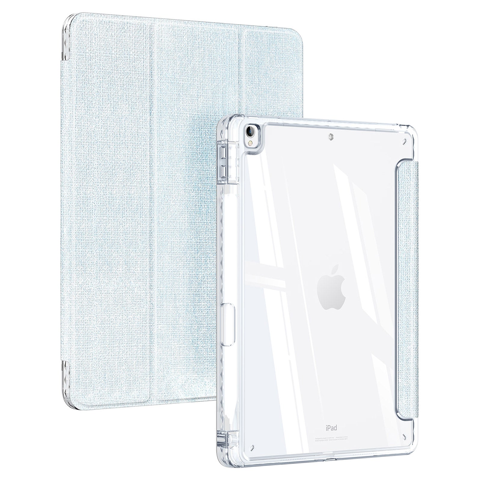 DUX DUCIS Unid Series For iPad 10.2 (2021) / (2020) / (2019) / iPad Air 10.5 inch (2019) / Pro 10.5-inch (2017) Leather Case Clear Back Cover - Baby Blue