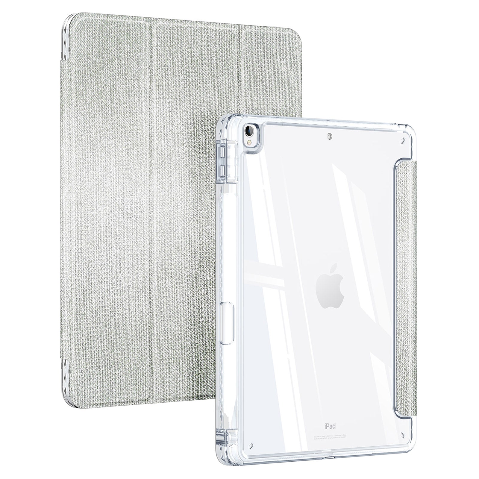 DUX DUCIS Unid Series For iPad 10.2 (2021) / (2020) / (2019) / iPad Air 10.5 inch (2019) / Pro 10.5-inch (2017) Leather Case Clear Back Cover - Light Green