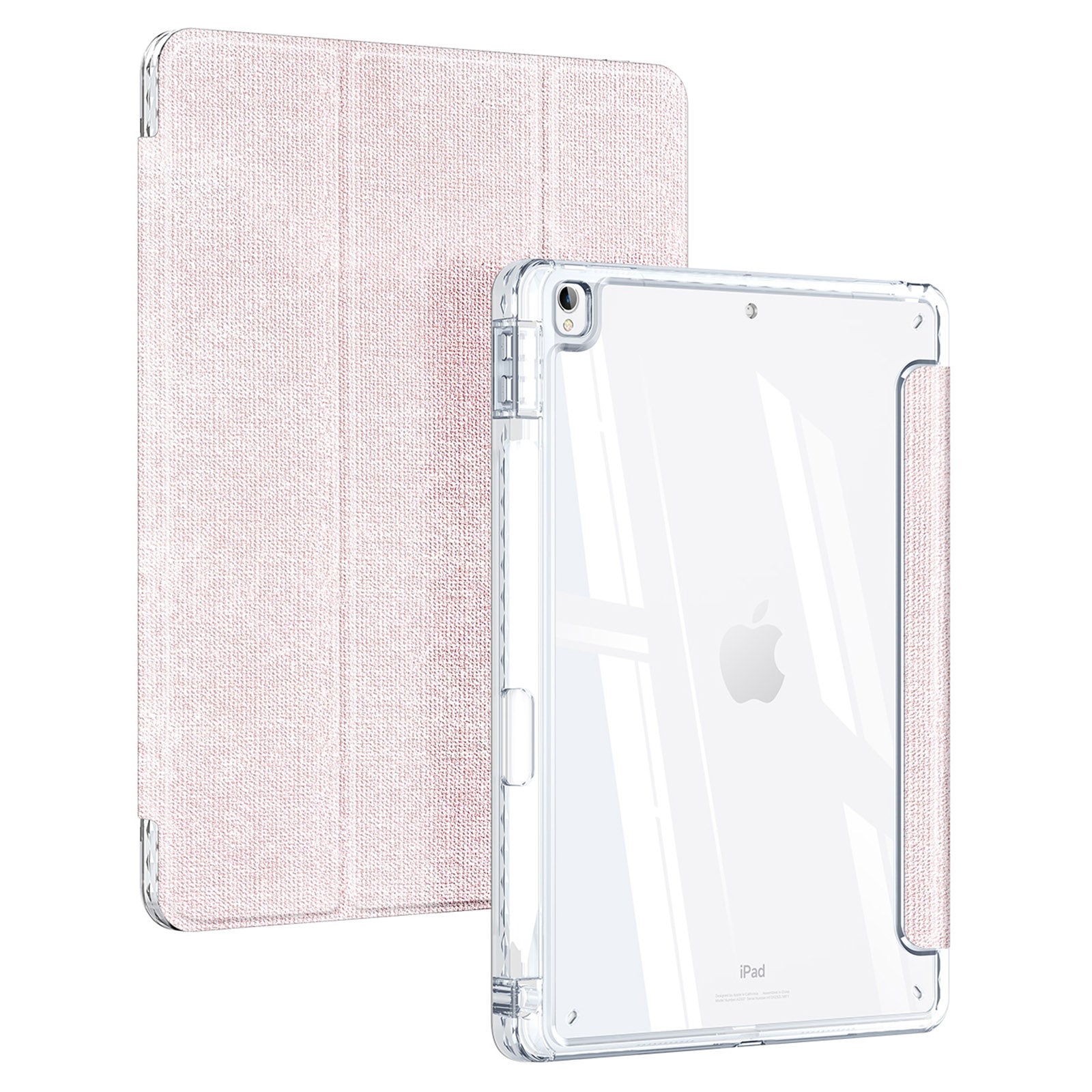 DUX DUCIS Unid Series For iPad 10.2 (2021) / (2020) / (2019) / iPad Air 10.5 inch (2019) / Pro 10.5-inch (2017) Leather Case Clear Back Cover - Light Pink