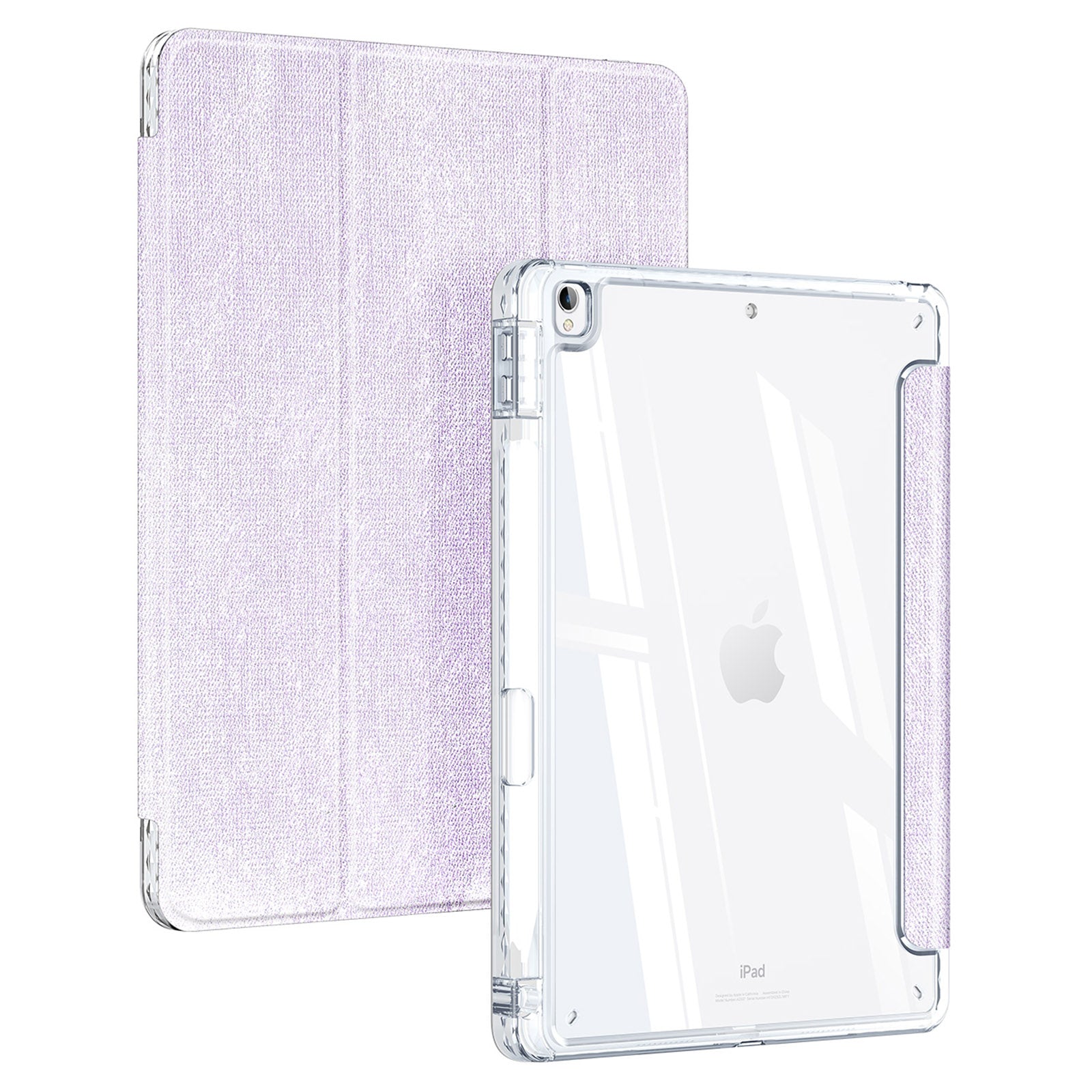 DUX DUCIS Unid Series For iPad 10.2 (2021) / (2020) / (2019) / iPad Air 10.5 inch (2019) / Pro 10.5-inch (2017) Leather Case Clear Back Cover - Light Purple