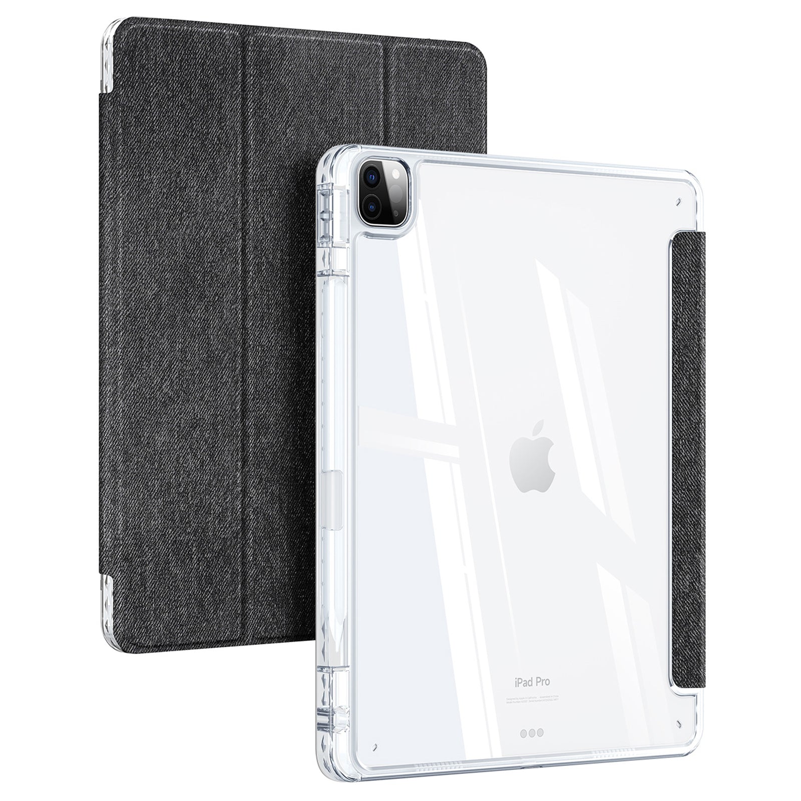 DUX DUCIS Unid Series For iPad Pro 11 (2020) (2021) (2022) / Air 11 (2024) / Air (2022) / (2020) Case Clear TPU+PC+Leather Cover - Black