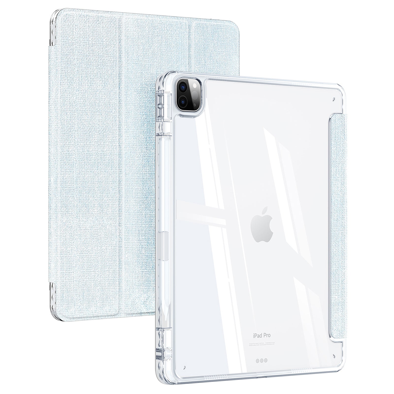 DUX DUCIS Unid Series For iPad Pro 11 (2020) (2021) (2022) / Air 11 (2024) / Air (2022) / (2020) Case Clear TPU+PC+Leather Cover - Baby Blue