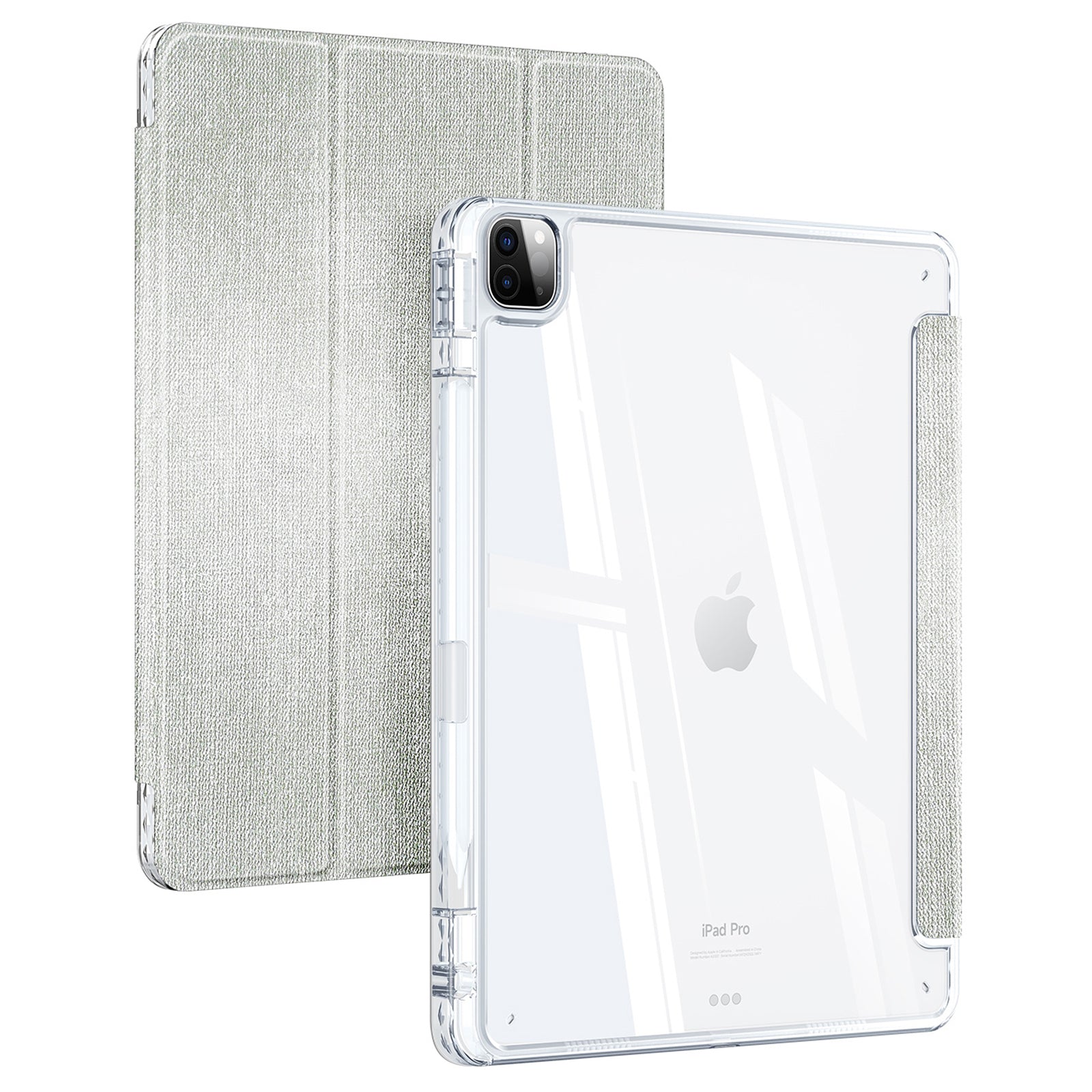 DUX DUCIS Unid Series For iPad Pro 11 (2020) (2021) (2022) / Air 11 (2024) / Air (2022) / (2020) Case Clear TPU+PC+Leather Cover - Light Green