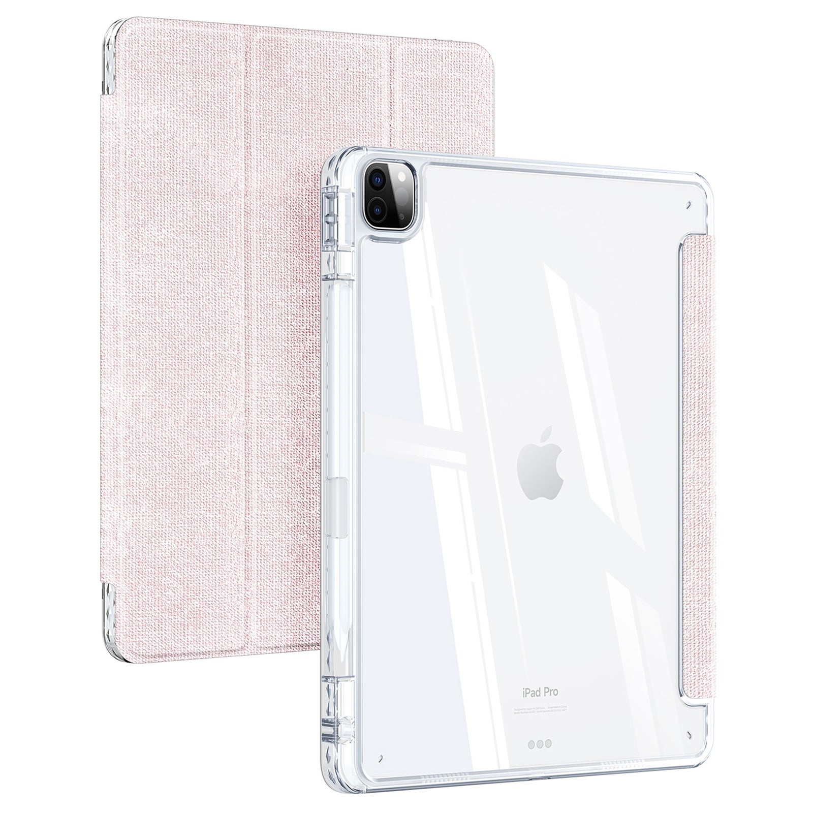 DUX DUCIS Unid Series For iPad Pro 11 (2020) (2021) (2022) / Air 11 (2024) / Air (2022) / (2020) Case Clear TPU+PC+Leather Cover - Light Pink