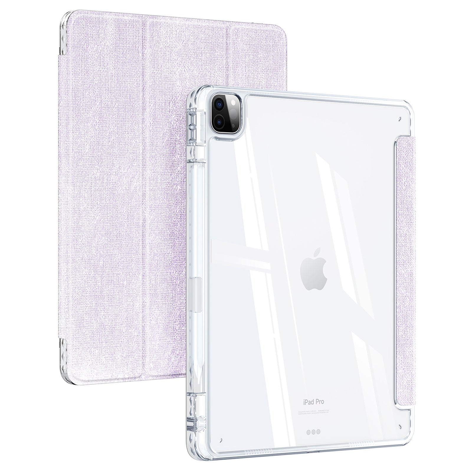 DUX DUCIS Unid Series For iPad Pro 11 (2020) (2021) (2022) / Air 11 (2024) / Air (2022) / (2020) Case Clear TPU+PC+Leather Cover - Light Purple