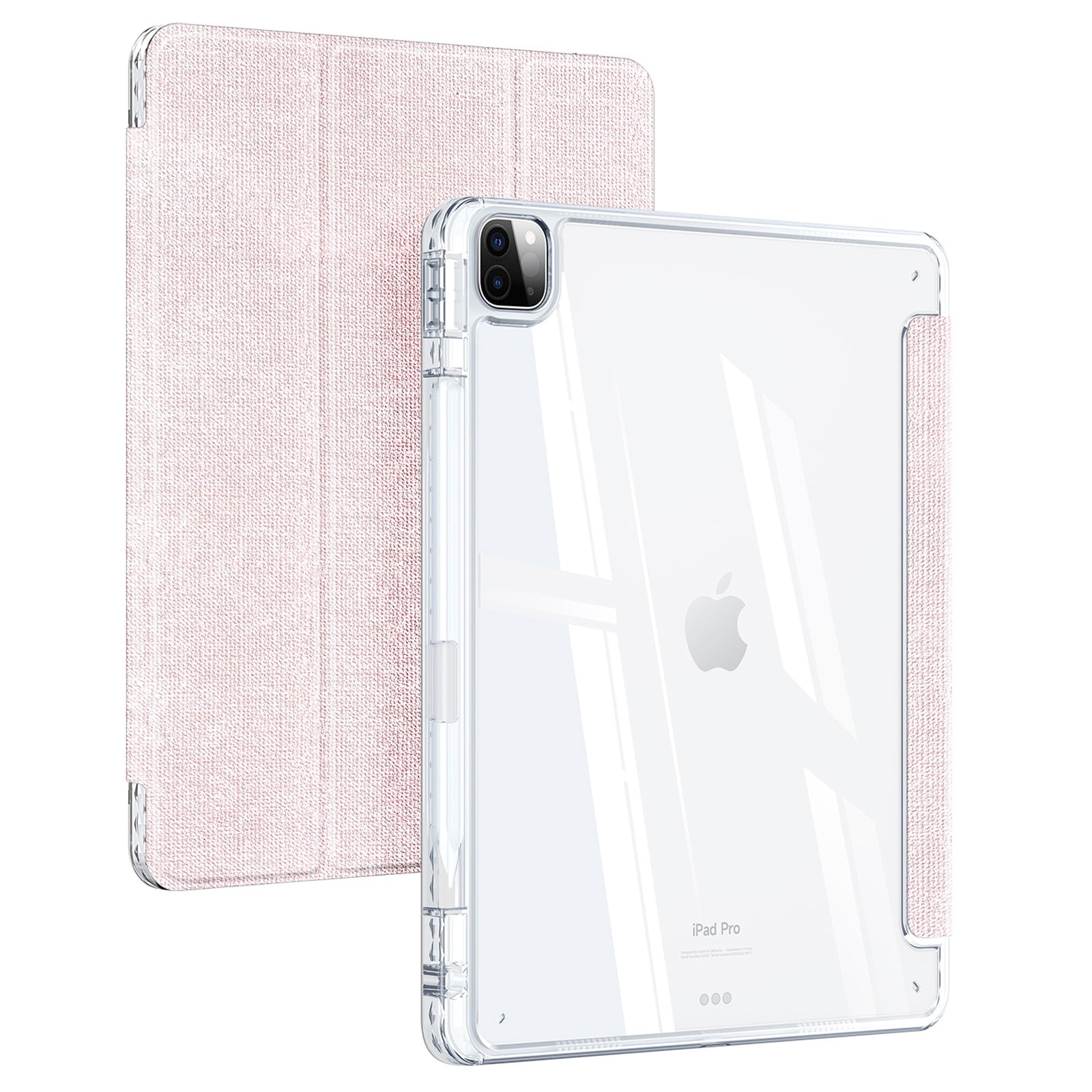 DUX DUCIS Unid Series For iPad Pro 12.9-inch (2018) (2020) (2021) (2022) TPU+PC+Leather Tablet Case with Auto Wake / Sleep - Light Pink