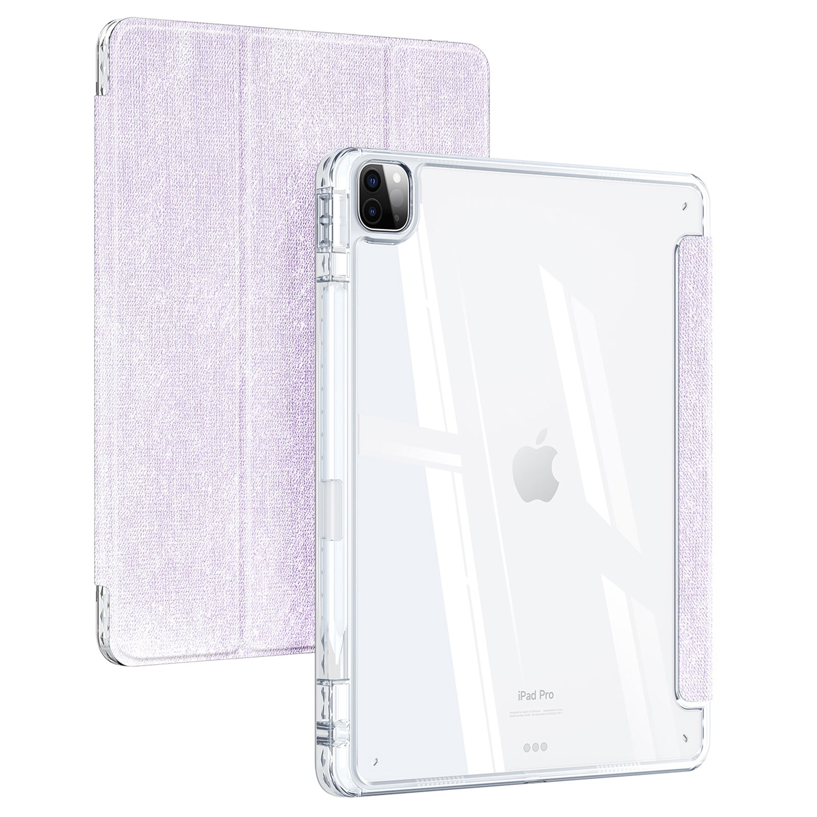 DUX DUCIS Unid Series For iPad Pro 12.9-inch (2018) (2020) (2021) (2022) TPU+PC+Leather Tablet Case with Auto Wake / Sleep - Light Purple