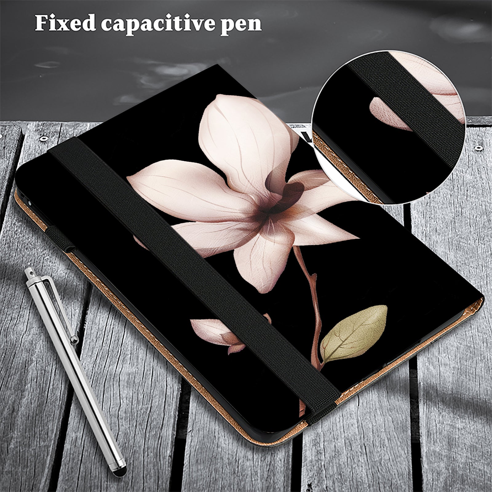 For Honor Pad X9 Case PU Leather Folio Stand Pattern Printing Tablet Cover - Pink Flower