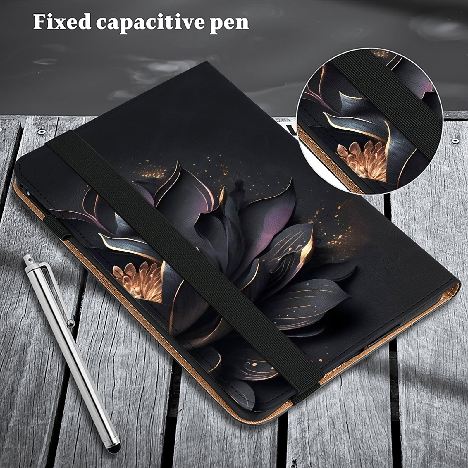 For Honor Pad X9 Case PU Leather Folio Stand Pattern Printing Tablet Cover - Flower