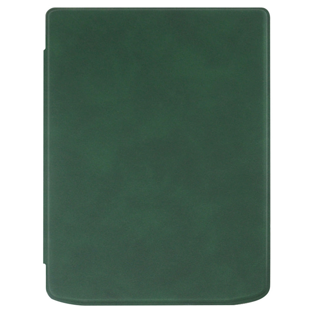 For PocketBook InkPad Color 2 / 3 PB743 Case Skin-Touch PU Leather E-Reader Cover with Auto Wake / Sleep - Blackish Green