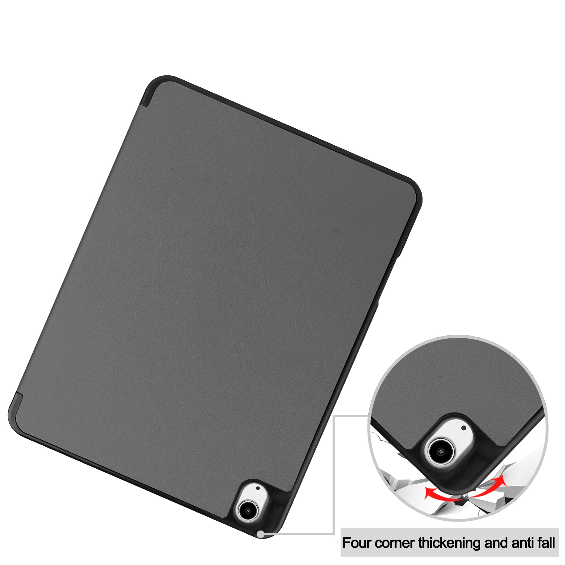 For iPad Air 13 (2024) Leather Case Tri-fold Stand Tablet Cover with Pen Slot - Grey