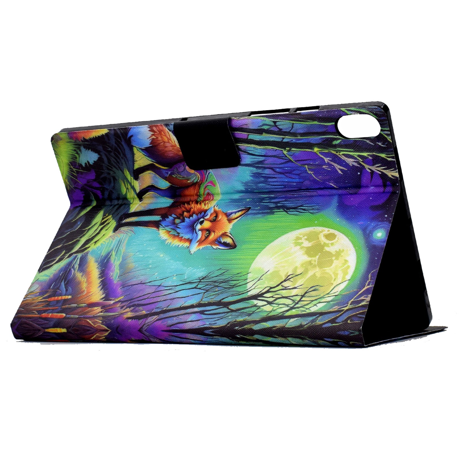 For iPad 10.9 (2022) Case with Card Slots Pattern Printed Bump Proof Leather Tablet Cover - Moonlight Fox