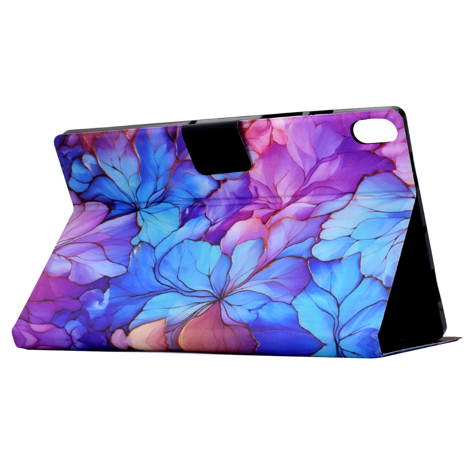 For iPad 10.9 (2022) Case with Card Slots Pattern Printed Bump Proof Leather Tablet Cover - Petal