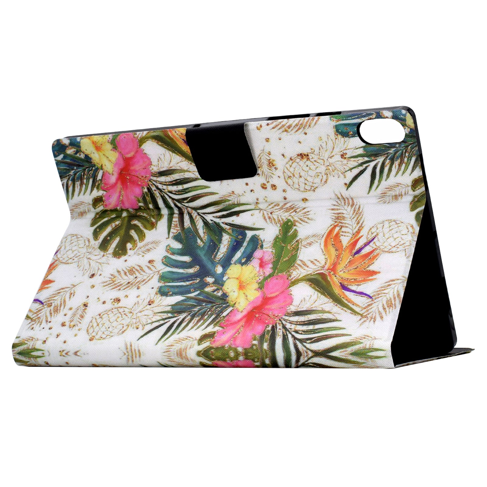 For iPad 10.9 (2022) Case with Card Slots Pattern Printed Bump Proof Leather Tablet Cover - Golden Pineapple