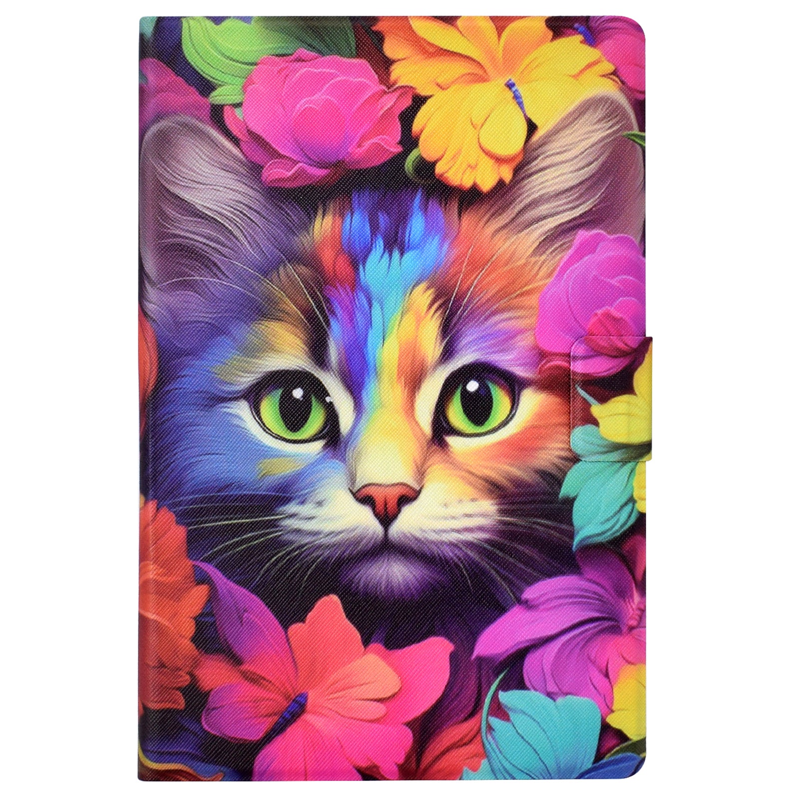 For iPad Pro 11 (2018) / (2020) / iPad Air (2020) / (2022) Case PU Leather Pattern Folio Smart Tablet Cover - Rose Cat