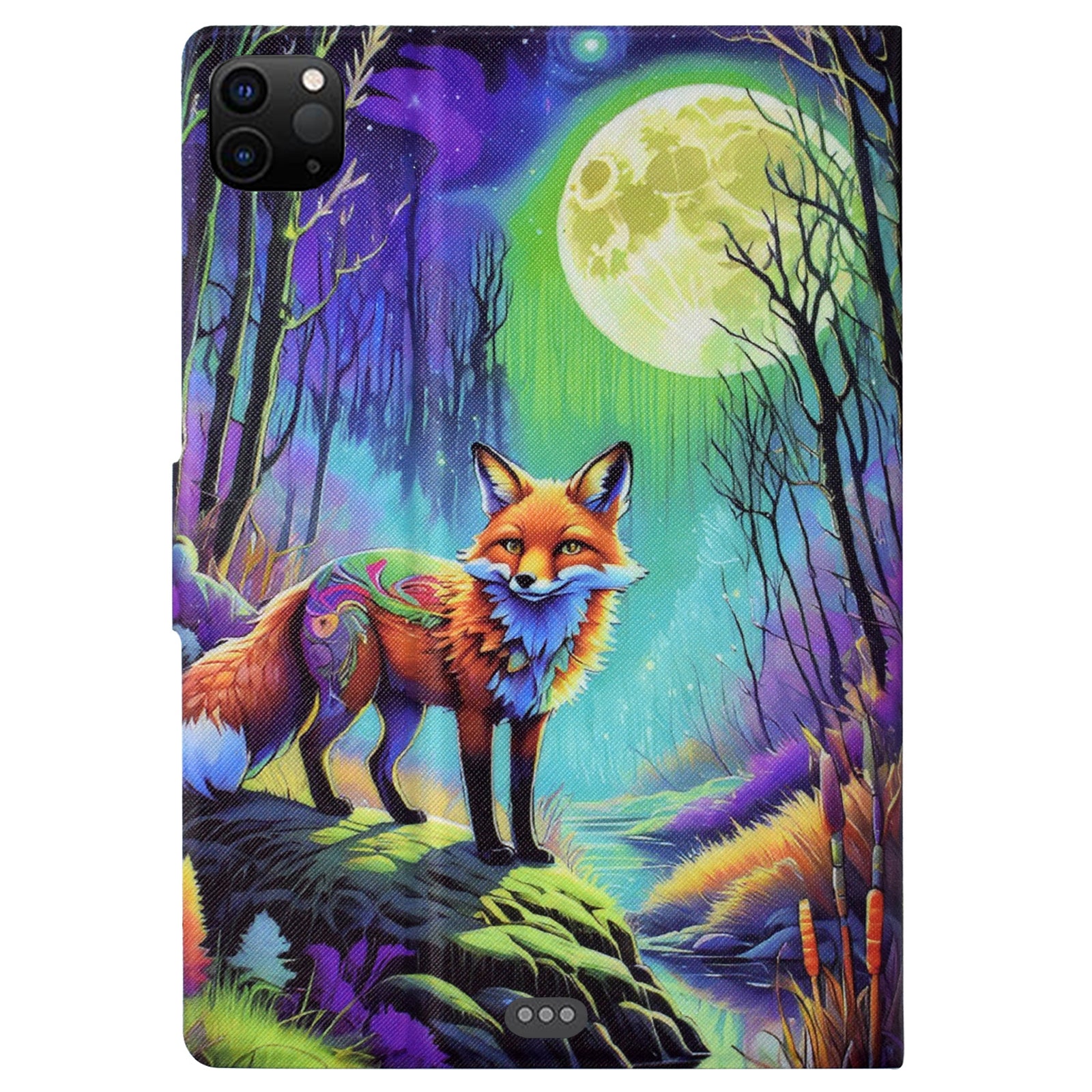 For iPad Pro 11 (2018) / (2020) / iPad Air (2020) / (2022) Case PU Leather Pattern Folio Smart Tablet Cover - Moonlight Fox