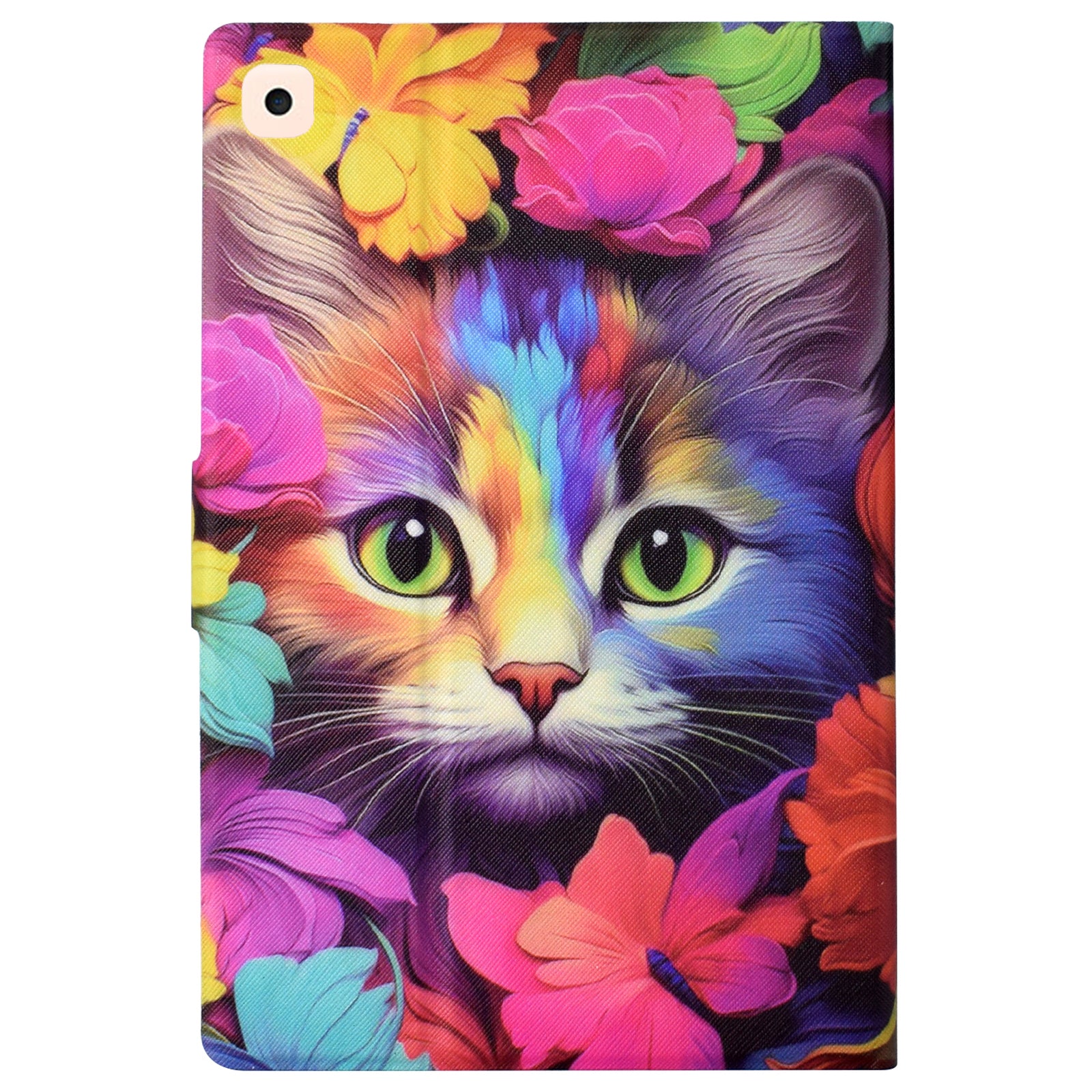 For iPad 10.2 (2020) / (2019) / iPad Air 10.5 inch (2019) Leather Case Pattern Print Card Slots Tablet Cover - Rose Cat