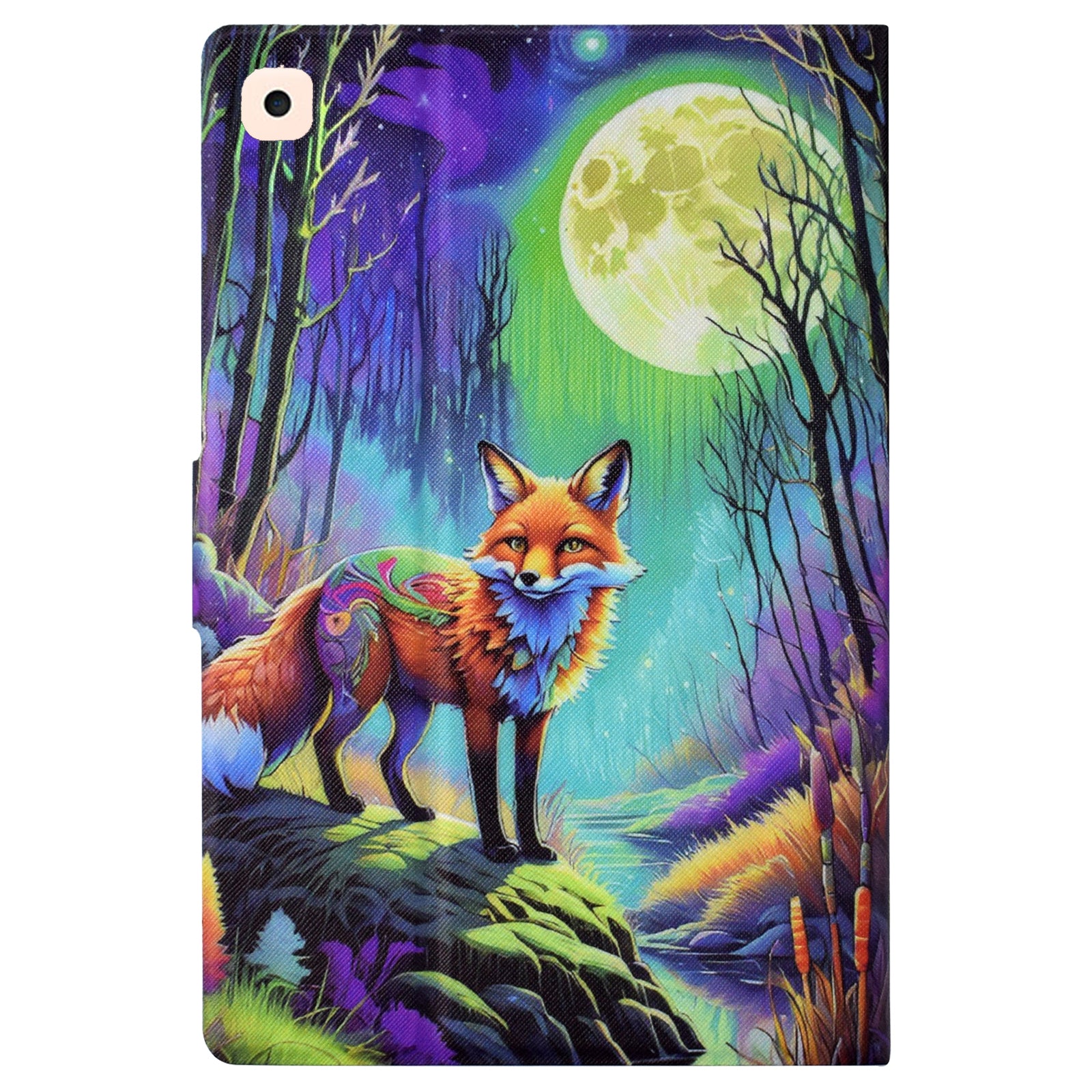 For iPad 10.2 (2020) / (2019) / iPad Air 10.5 inch (2019) Leather Case Pattern Print Card Slots Tablet Cover - Moonlight Fox