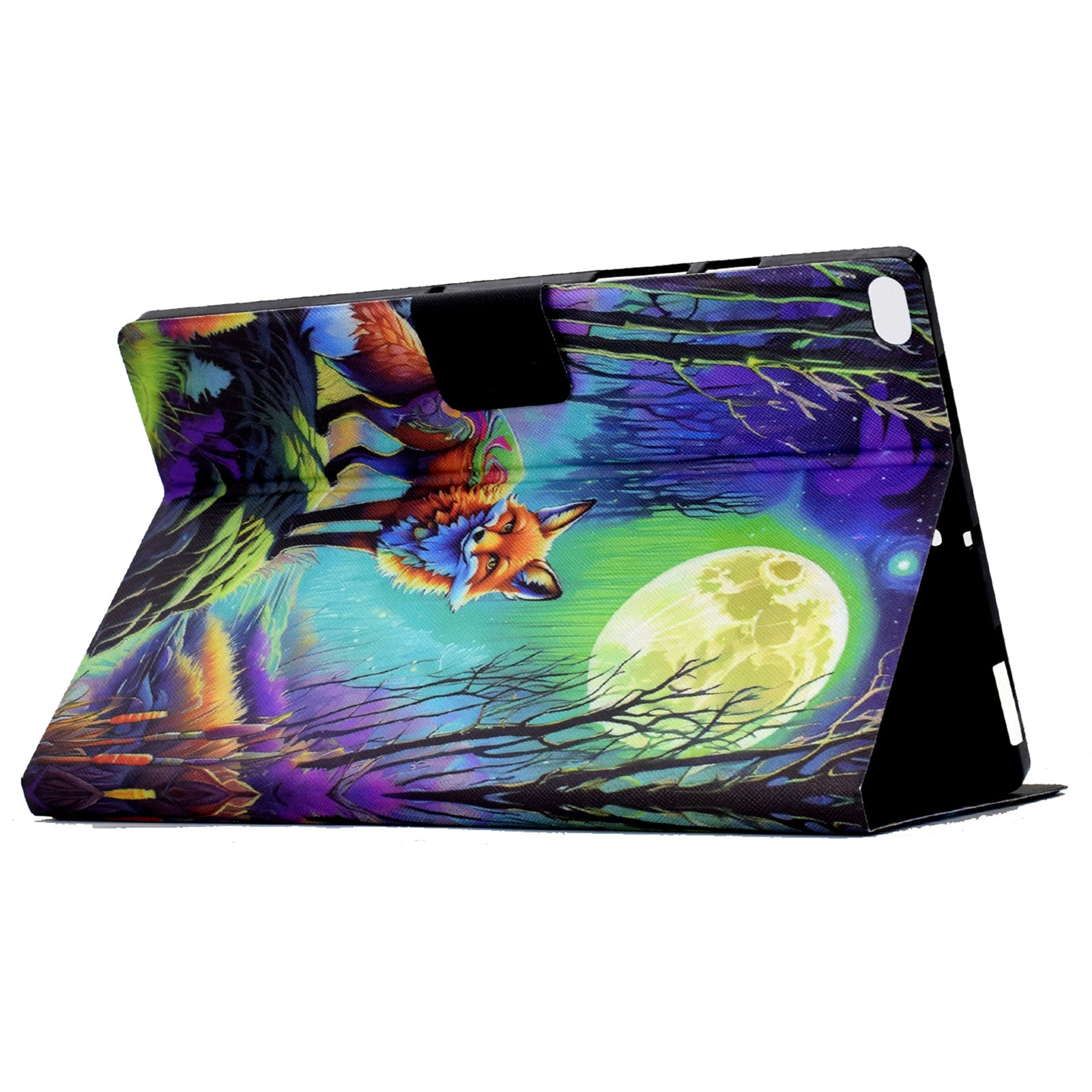 For iPad Air (2013) / iPad Air 2 / iPad 9.7-inch (2017) / (2018) Case PU Leather Pattern Folio Stand Protective Shell Cover - Moonlight Fox