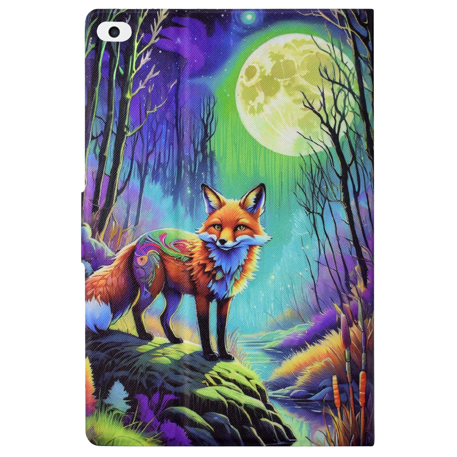 For iPad Air (2013) / iPad Air 2 / iPad 9.7-inch (2017) / (2018) Case PU Leather Pattern Folio Stand Protective Shell Cover - Moonlight Fox