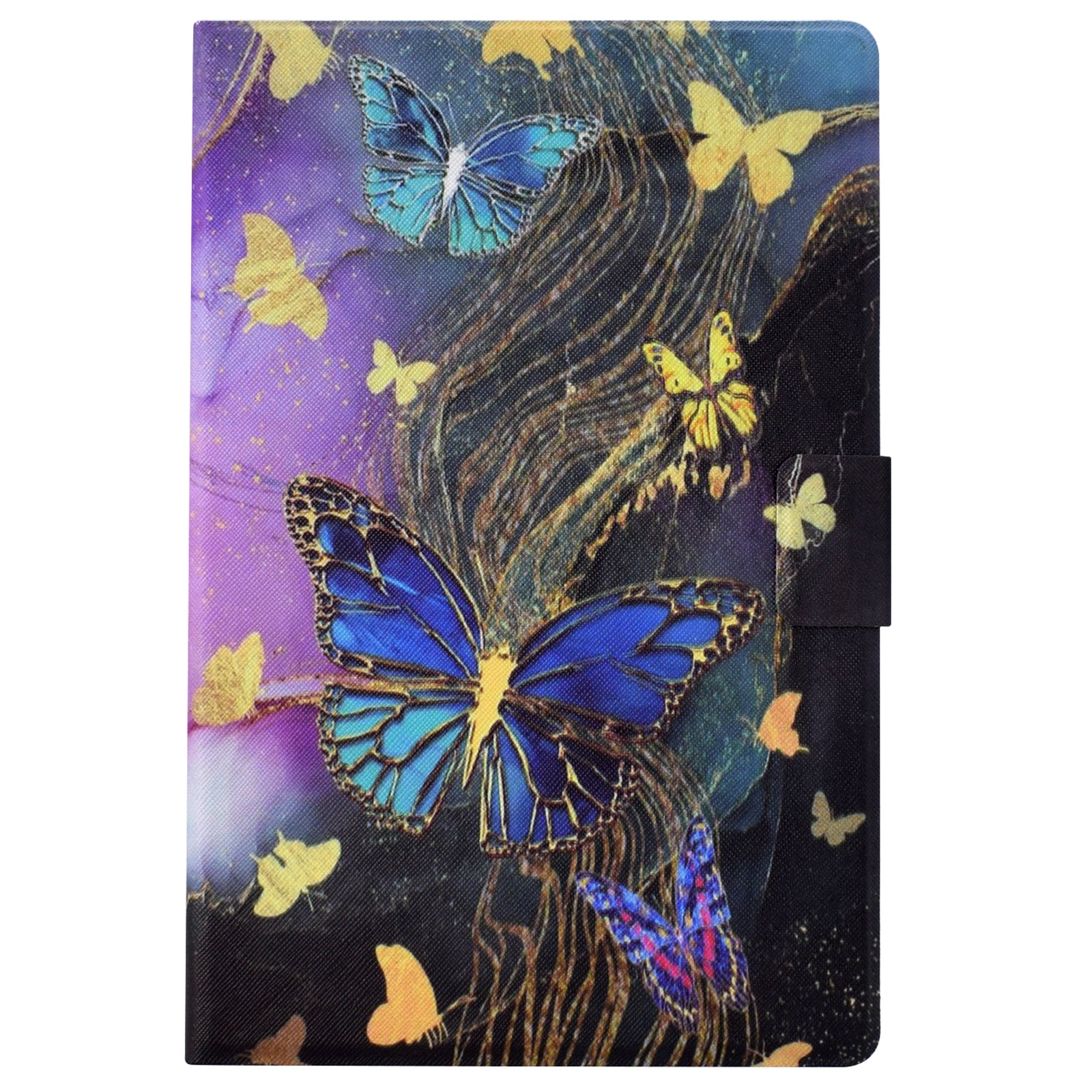 For iPad Air (2013) / iPad Air 2 / iPad 9.7-inch (2017) / (2018) Case PU Leather Pattern Folio Stand Protective Shell Cover - Golden Butterflies