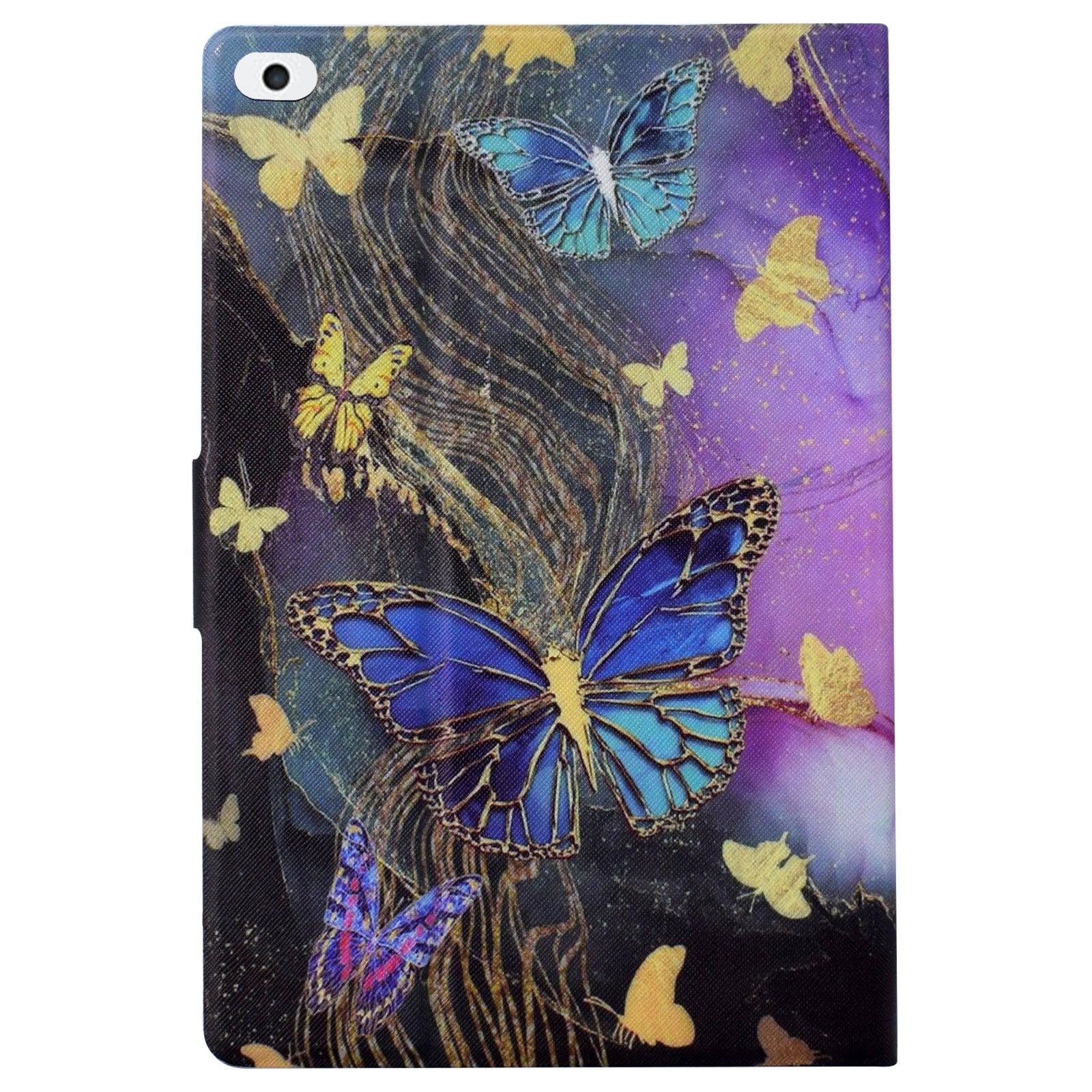 For iPad Air (2013) / iPad Air 2 / iPad 9.7-inch (2017) / (2018) Case PU Leather Pattern Folio Stand Protective Shell Cover - Golden Butterflies