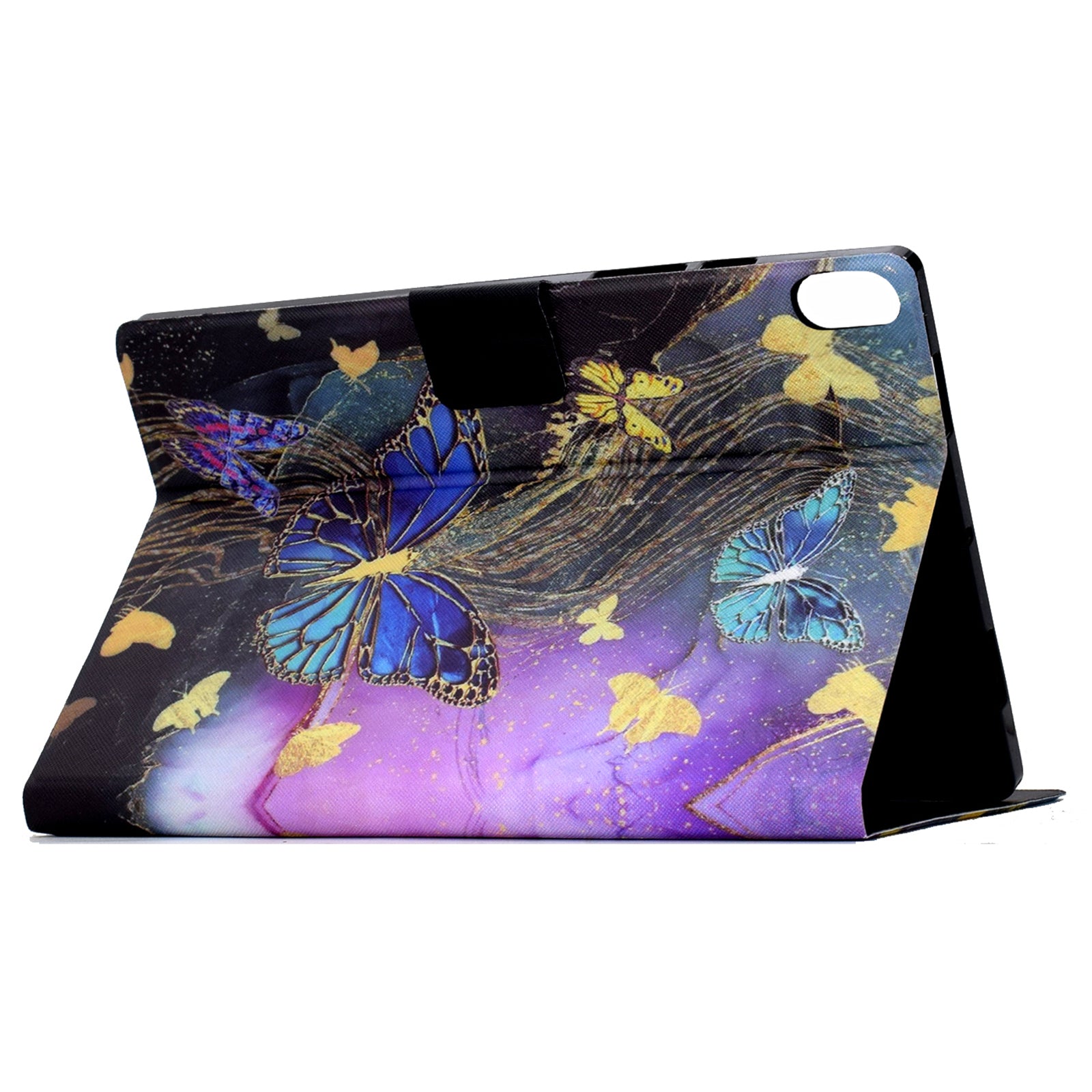 For iPad mini (2021) Case PU Leather Card Slots Tablet Cover with Auto Wake / Sleep - Golden Butterflies