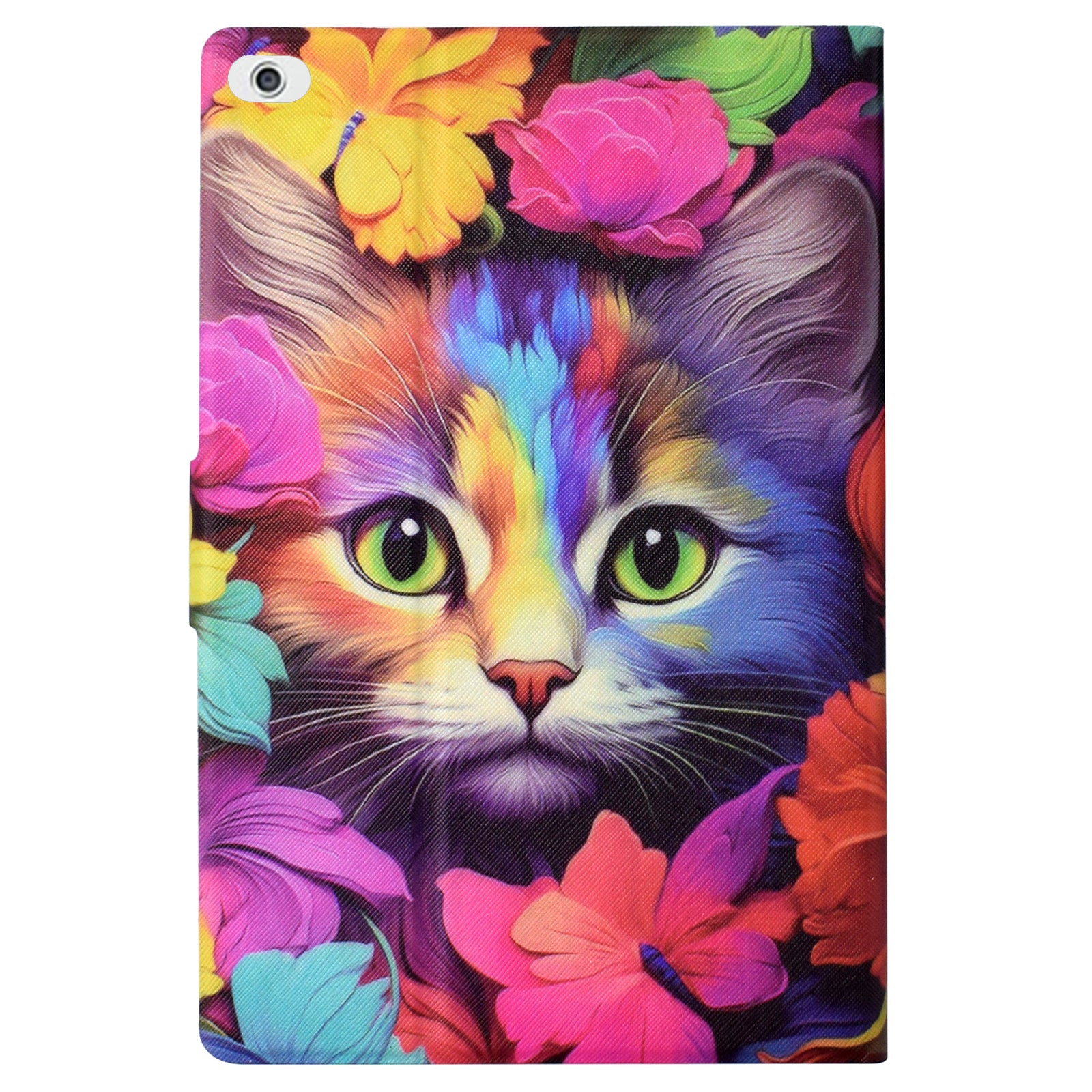 For iPad Mini / Mini 2 / mini 3 / mini 4 / mini (2019) 7.9 inch Case PU Leather Pattern Printed Cover with Card Holder - Rose Cat