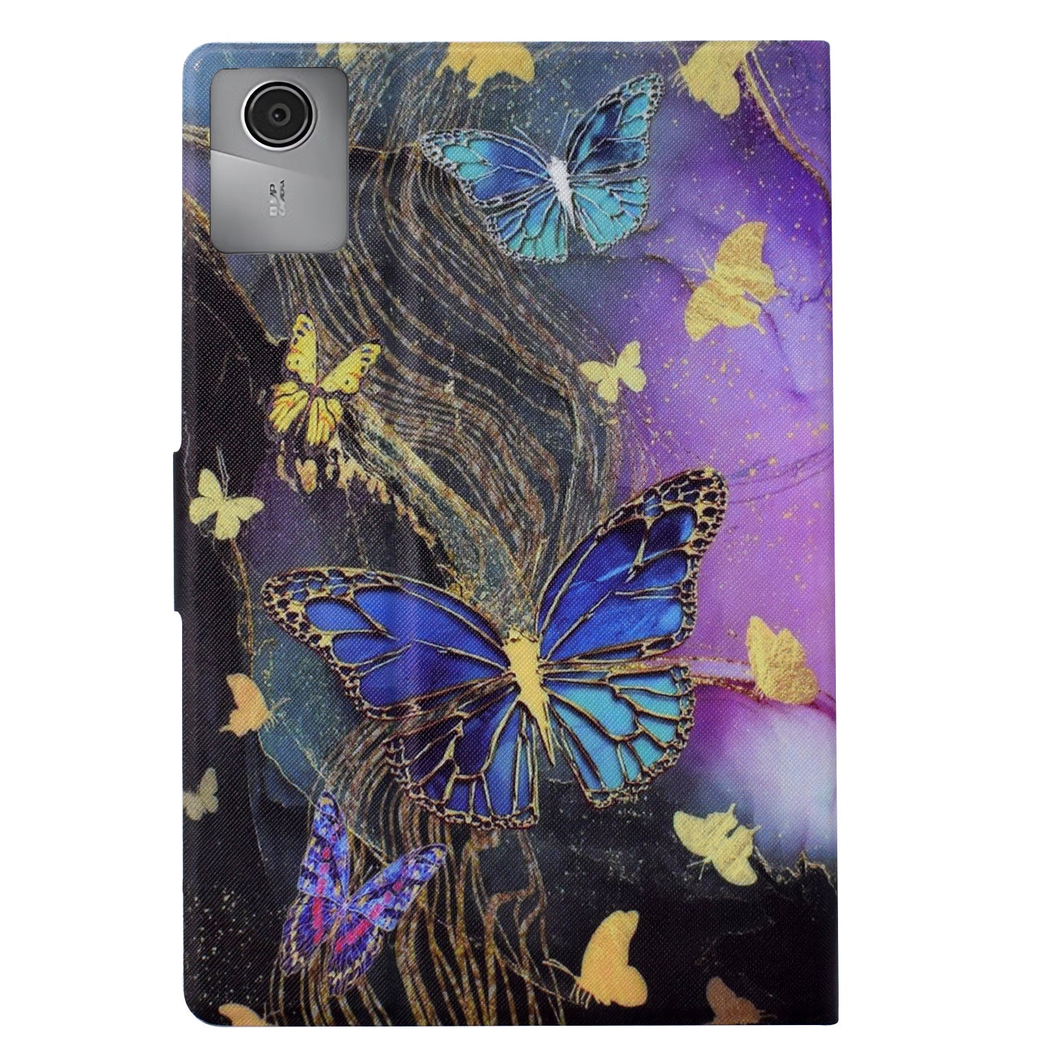 For Lenovo Tab M11 / Xiaoxin Pad 11 2024 Case Pattern Printing PU Leather Tablet Cover - Golden Butterflies