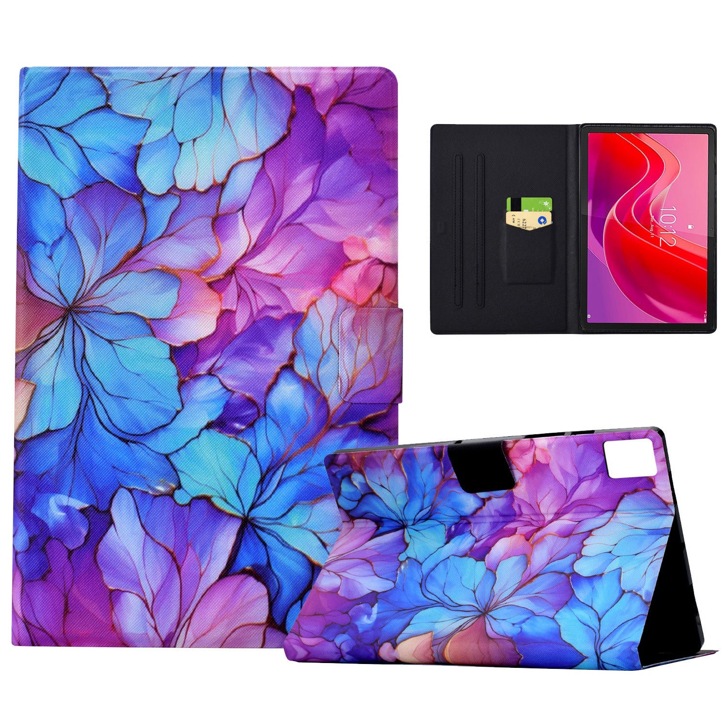 For Lenovo Tab M11 / Xiaoxin Pad 11 2024 Case Pattern Printing PU Leather Tablet Cover - Petal