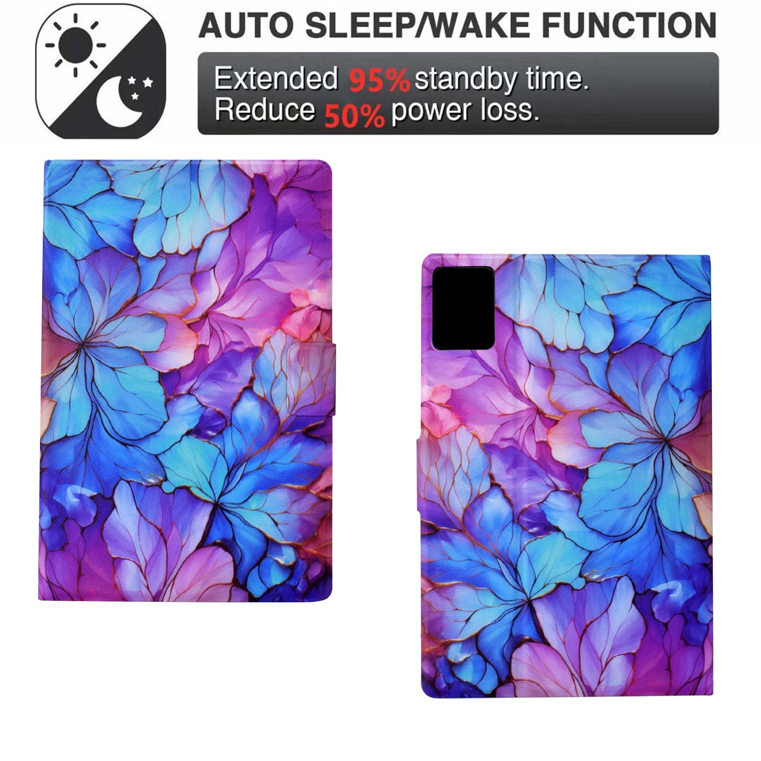 For Lenovo Tab M11 / Xiaoxin Pad 11 2024 Case Pattern Printing PU Leather Tablet Cover - Petal