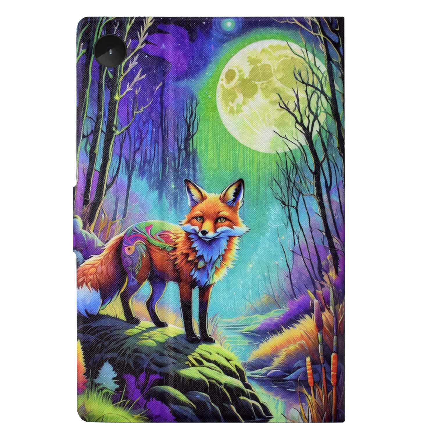 For Lenovo Tab M10 (Gen 3) Leather Tablet Case Pattern Printing Card Slot Stand Cover - Moonlight Fox