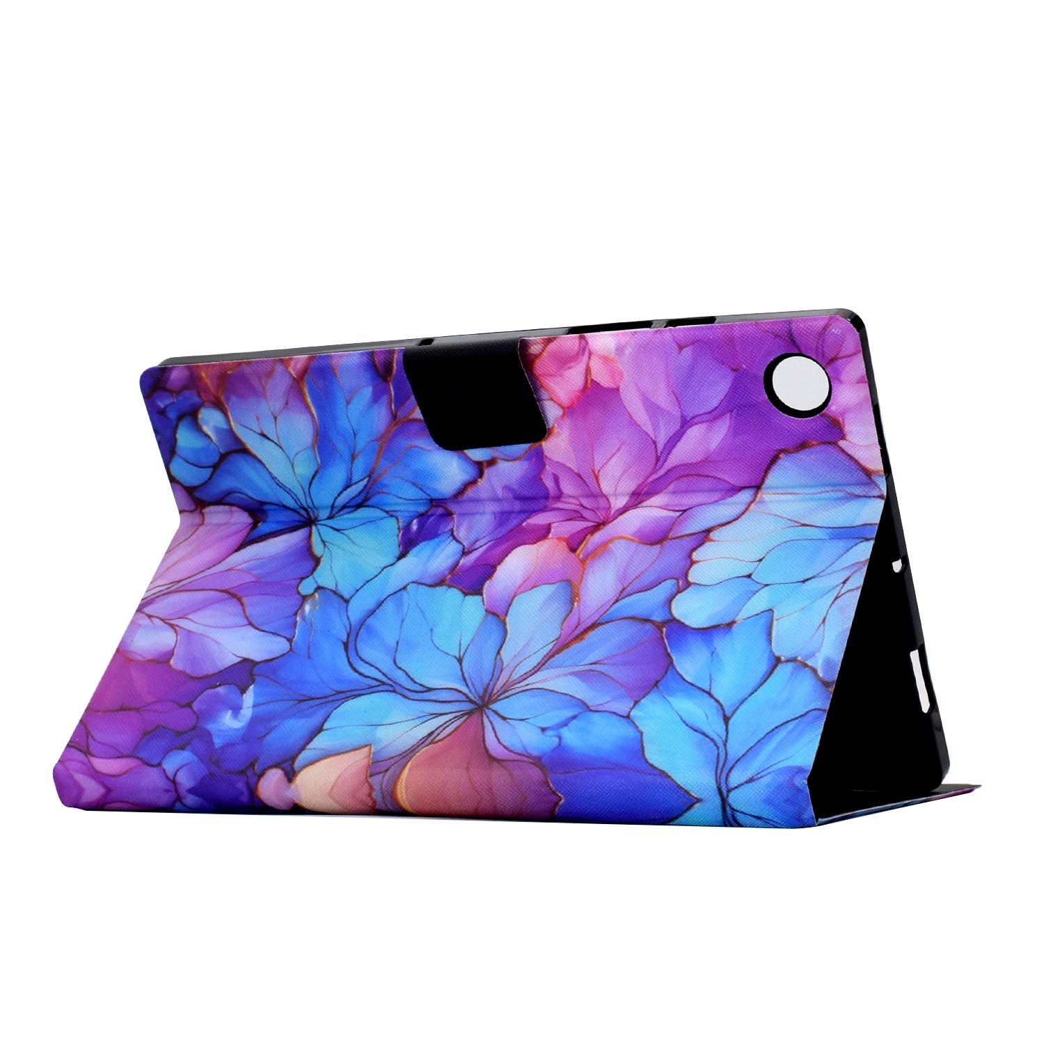 For Lenovo Tab M10 Plus (3rd Gen) Case Pattern Printed PU Leather Tablet Smart Cover with Card Holder - Petal