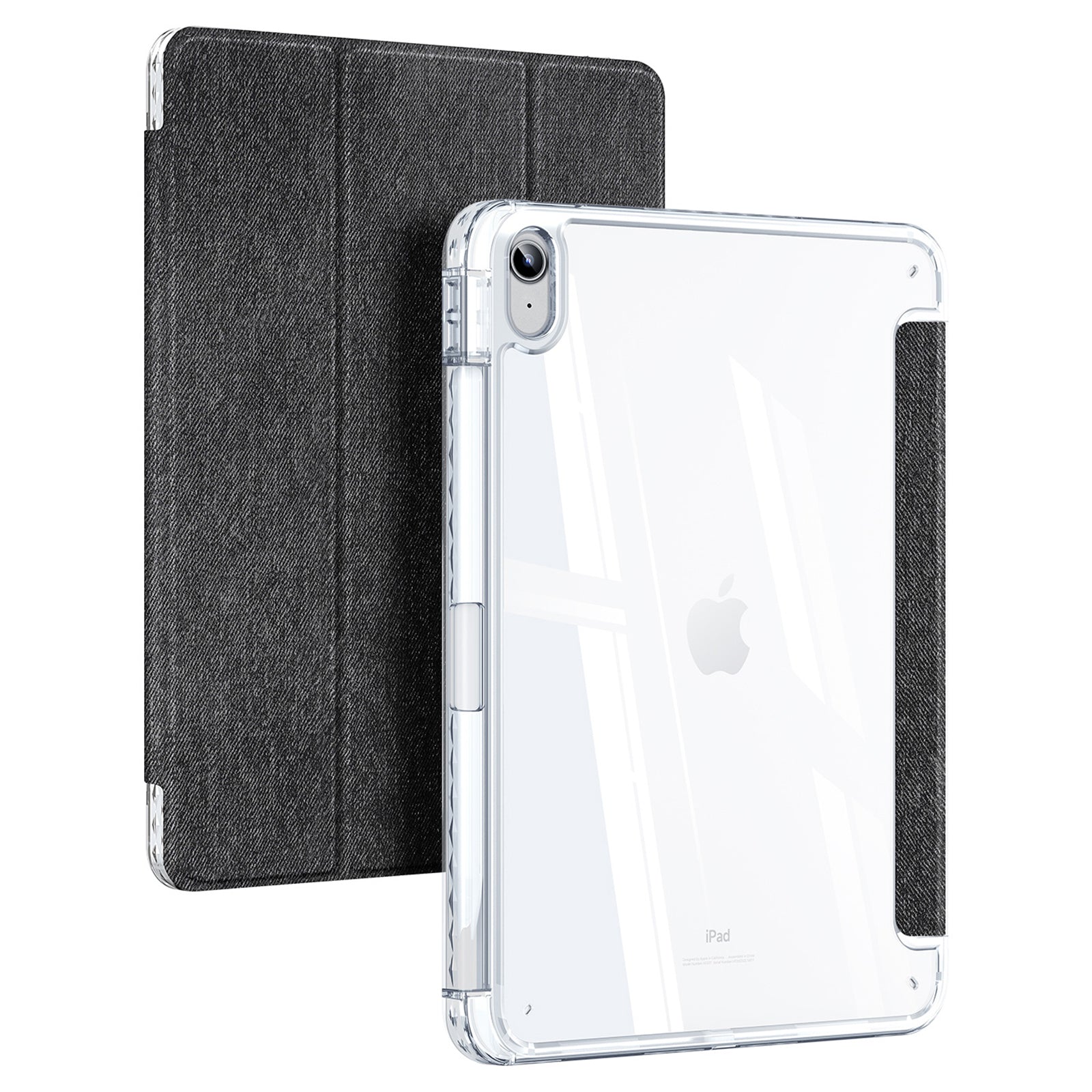 DUX DUCIS Unid Series For iPad 10.9 (2022) Tablet Case Clear Auto Wake / Sleep TPU+PC+Leather Shell - Black