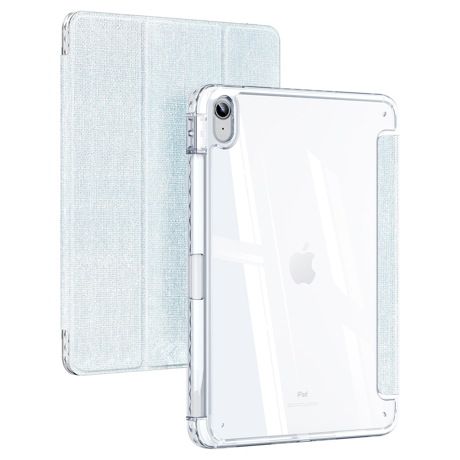 DUX DUCIS Unid Series For iPad 10.9 (2022) Tablet Case Clear Auto Wake / Sleep TPU+PC+Leather Shell - Baby Blue