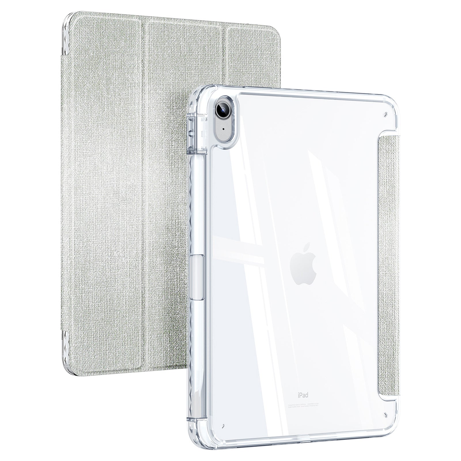 DUX DUCIS Unid Series For iPad 10.9 (2022) Tablet Case Clear Auto Wake / Sleep TPU+PC+Leather Shell - Light Green