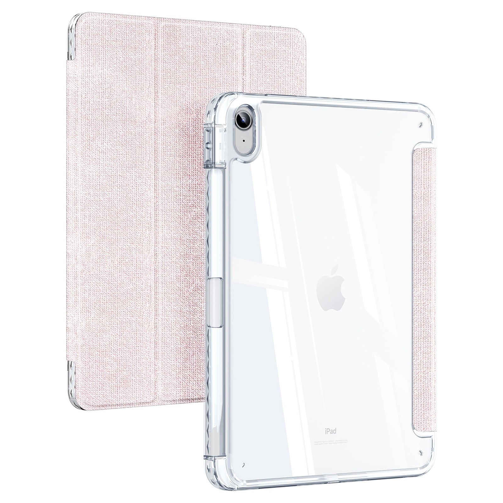 DUX DUCIS Unid Series For iPad 10.9 (2022) Tablet Case Clear Auto Wake / Sleep TPU+PC+Leather Shell - Light Pink