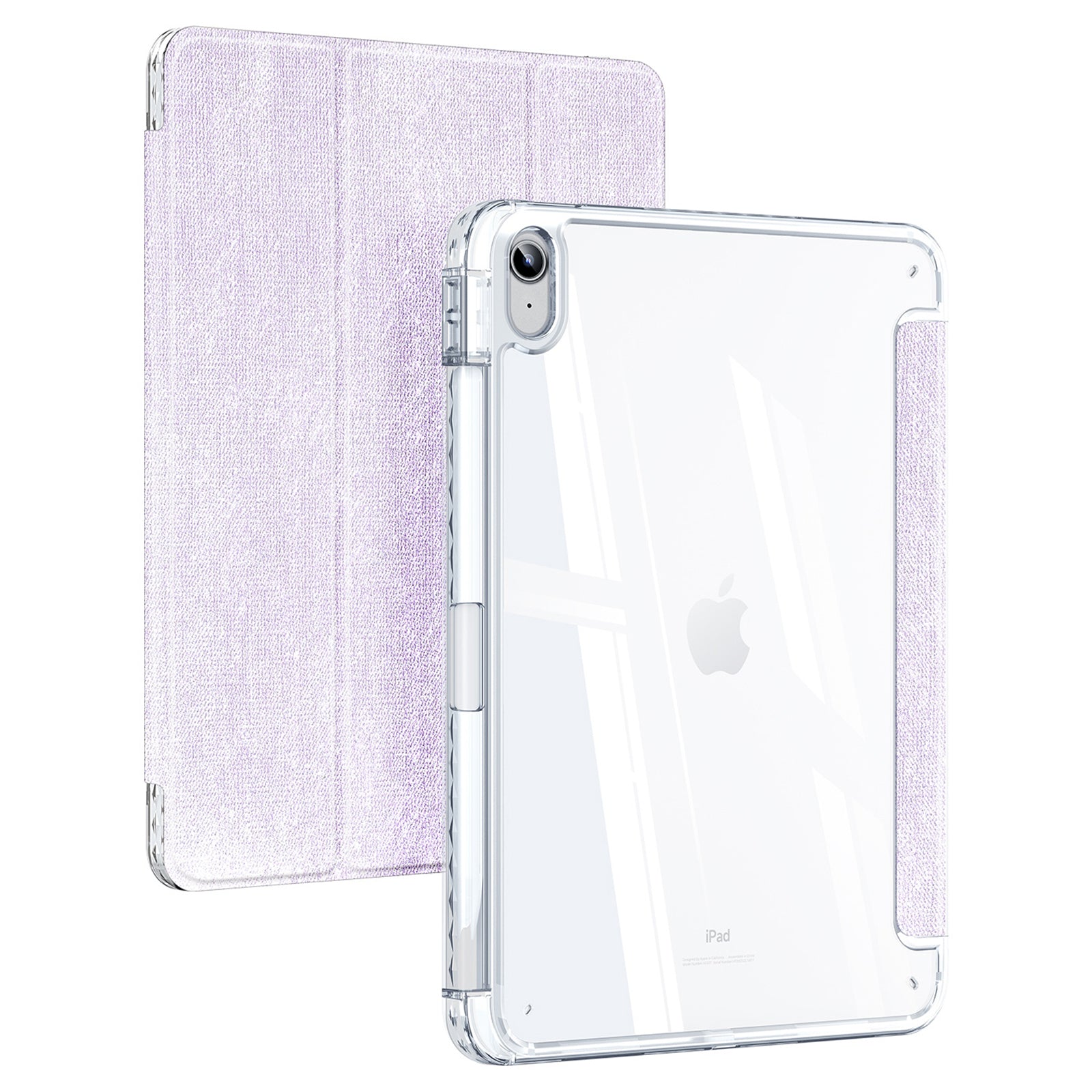 DUX DUCIS Unid Series For iPad 10.9 (2022) Tablet Case Clear Auto Wake / Sleep TPU+PC+Leather Shell - Light Purple